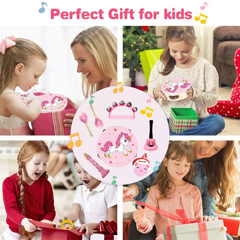 Kids Musical Instruments Sets, 12pcs Wooden Percussion Instruments Toys Tambourine Xylophone for Kids Playing Preschool Education, Early Learning Musical Toys for Boys Girls Chrismas Thanksgiving Gift