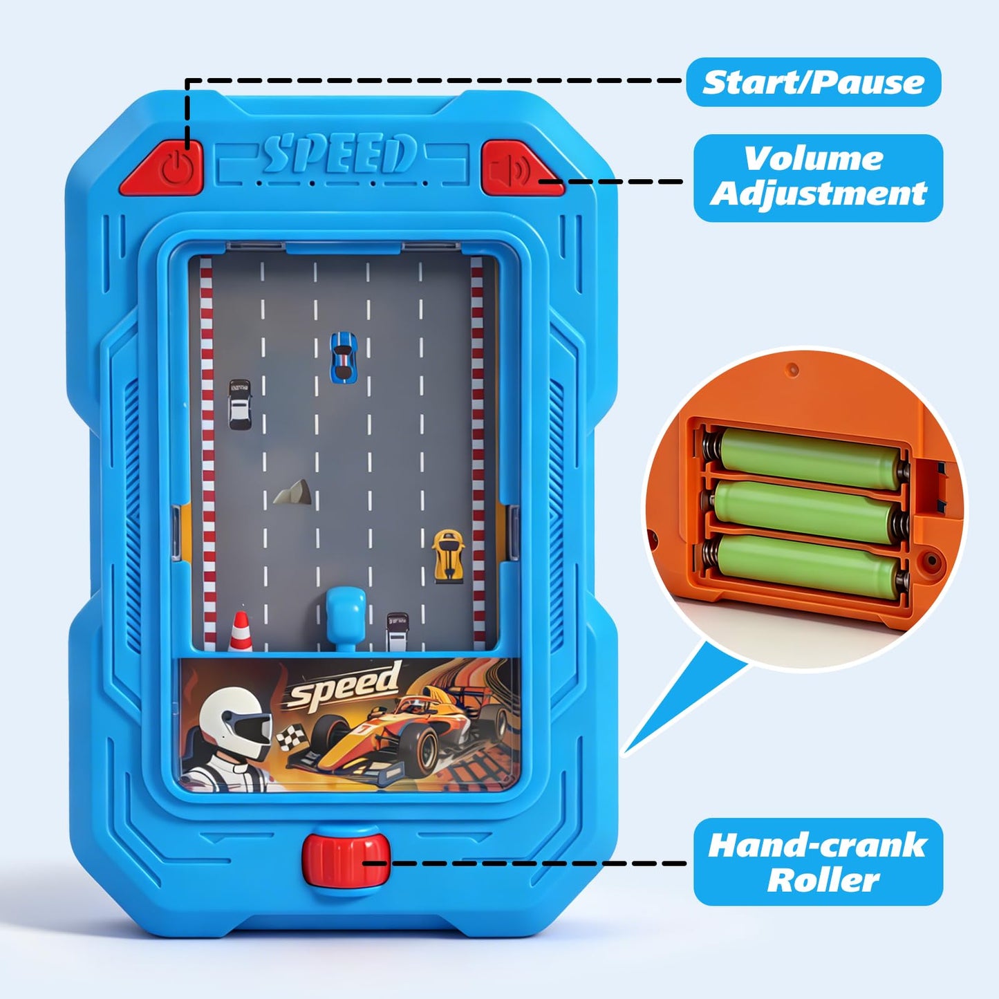 Meemazi Racing Adventure Car Toy, Mini Racing & Driving Games with Light and Sounds, Pocket-Sized Toddler Travel Toys, Party Favors Birthday Gifts for 3 4 5 6 Year Old Boys Girls