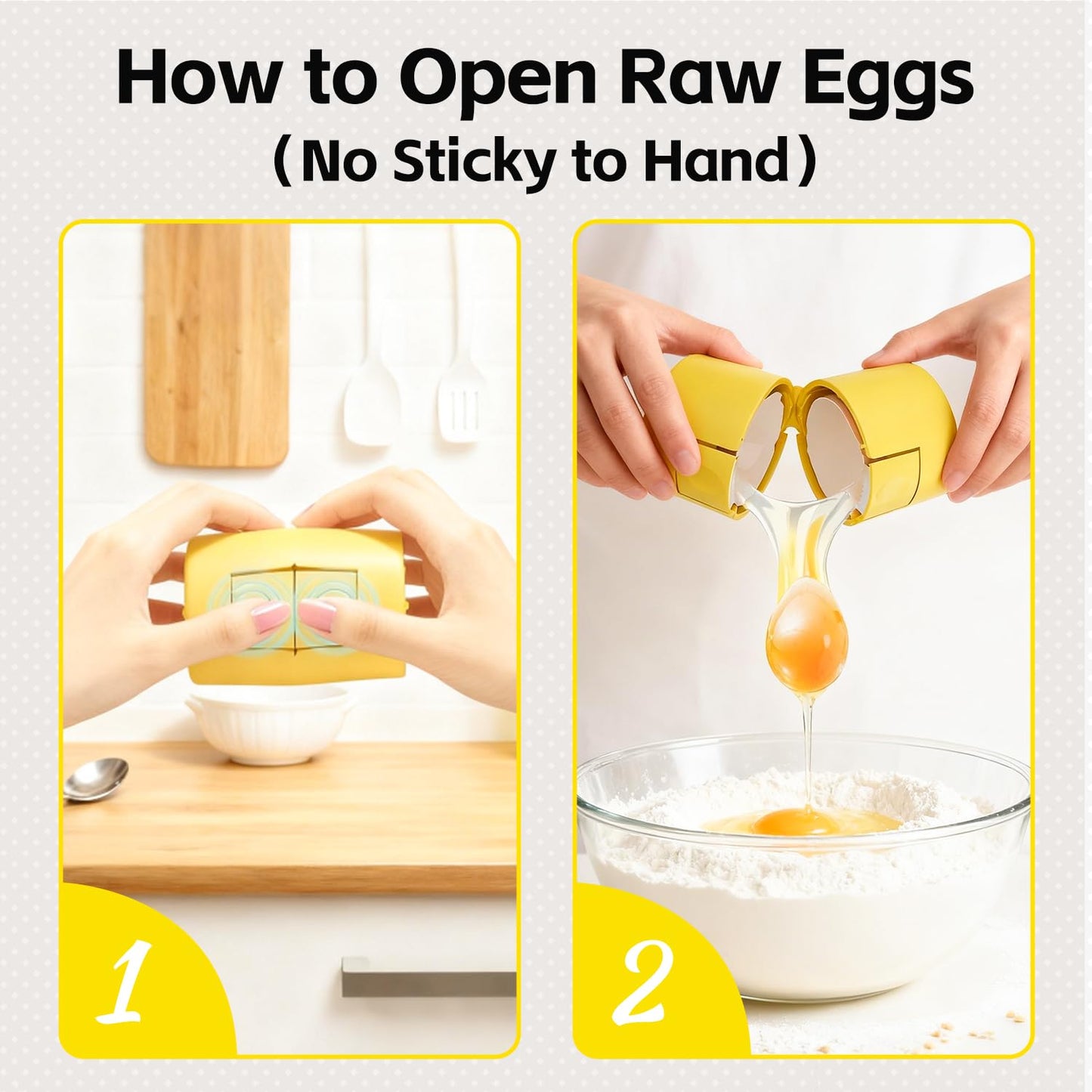 2 in 1 Hard Boiled Egg Shell Opener, Egg Peeler with Piercer, Cute Egg Separator for Raw Eggs, Egg Cracker for Home Kitchen Gadgets Tool