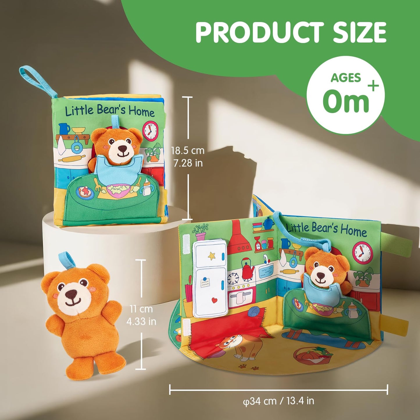 hahaland Baby Book for 1 Year Old - Touch and Feel Soft Activity Books Tummy Time Baby Toy 6 9 12 18 Months Interactive Book for Babies 6-12 Month on Airplane Birthday Easter Basket Stuffers