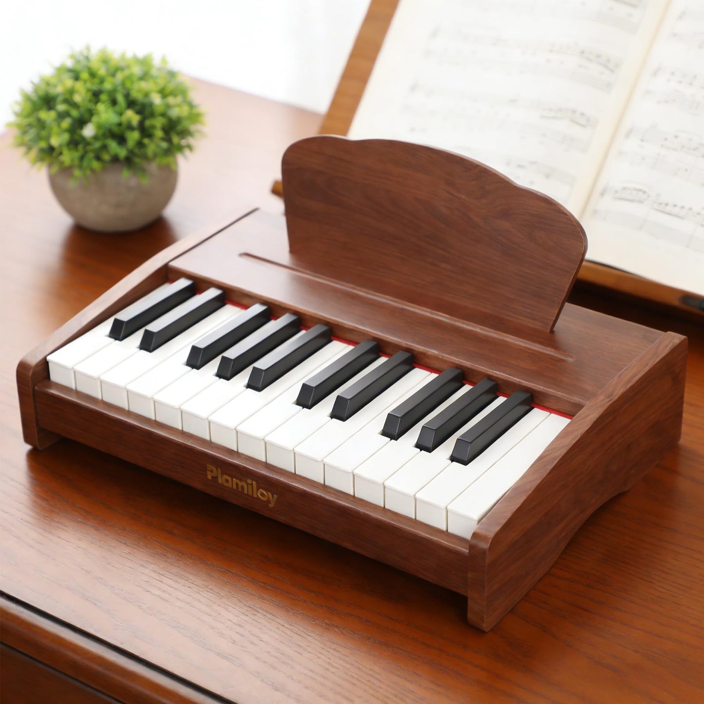 PLAMILOY Baby Piano, 25-Keys Piano for Toddlers, Mini Desktop Piano Keyboard Instrument Toy for Beginner 3 Ages+, Best Woodern Digital Piano Early Learning Birthday Gift for Boys Girls