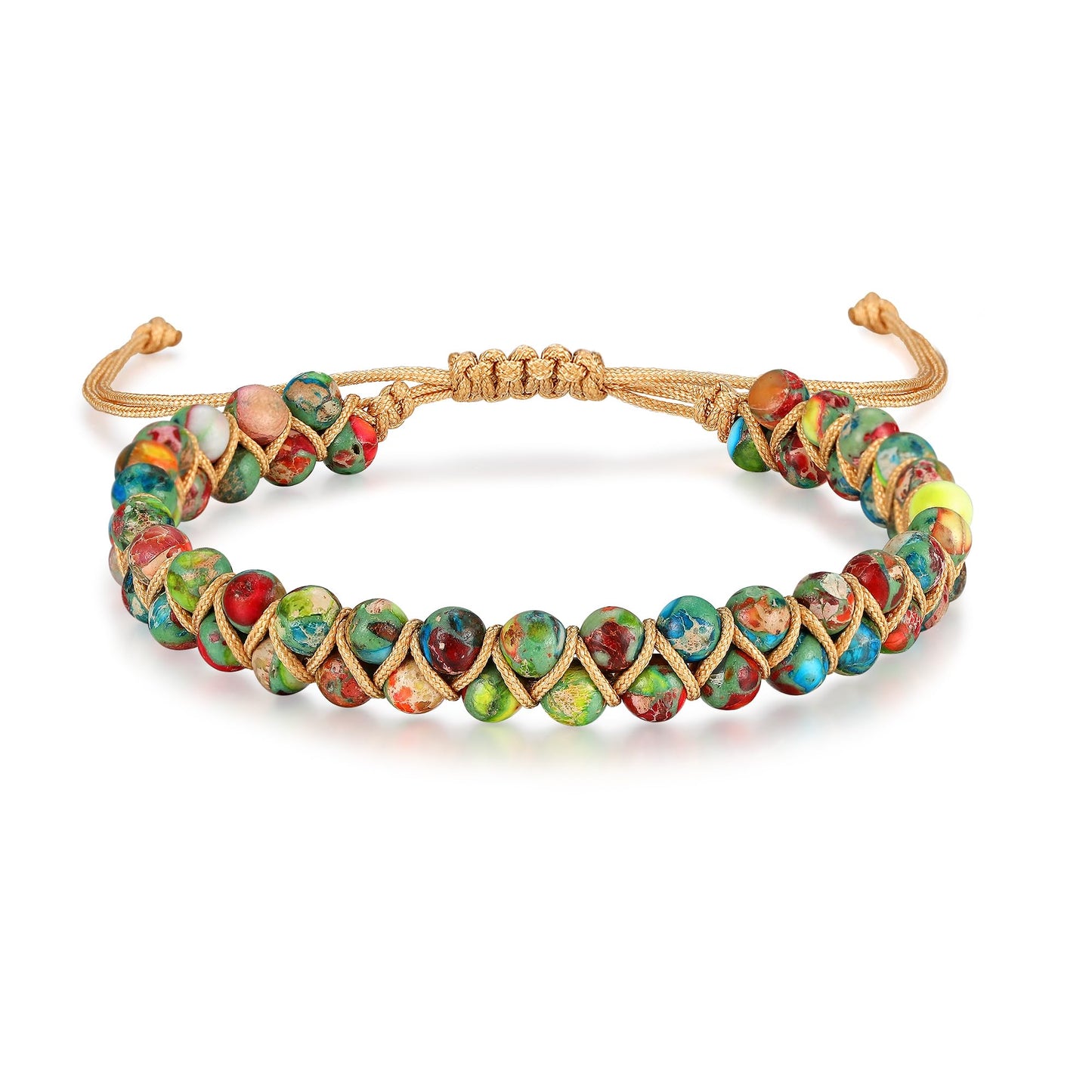 Sriomu 7 Chakra Bracelets for Women Handmade Natural Jasper Stone Healing Bead Bracelet Women Men Boho Friendship Jewelry Natural Jasper Stone Double Layer Healing Bead