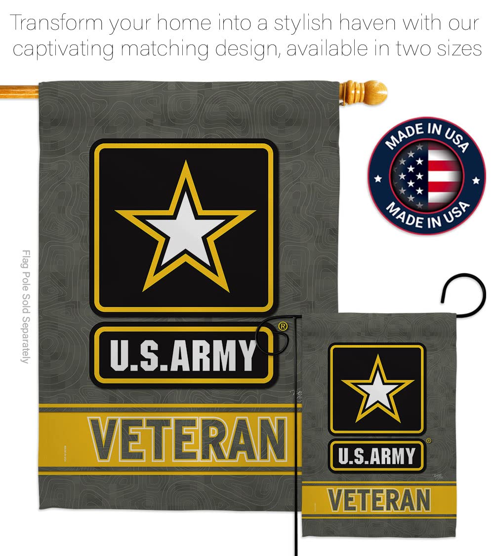US Army Veteran Garden Flag - Armed Forces Rangers United State American Military Retire Official - House Decoration Banner Small Yard Gift Double-Sided Made in USA 13 X 18.5
