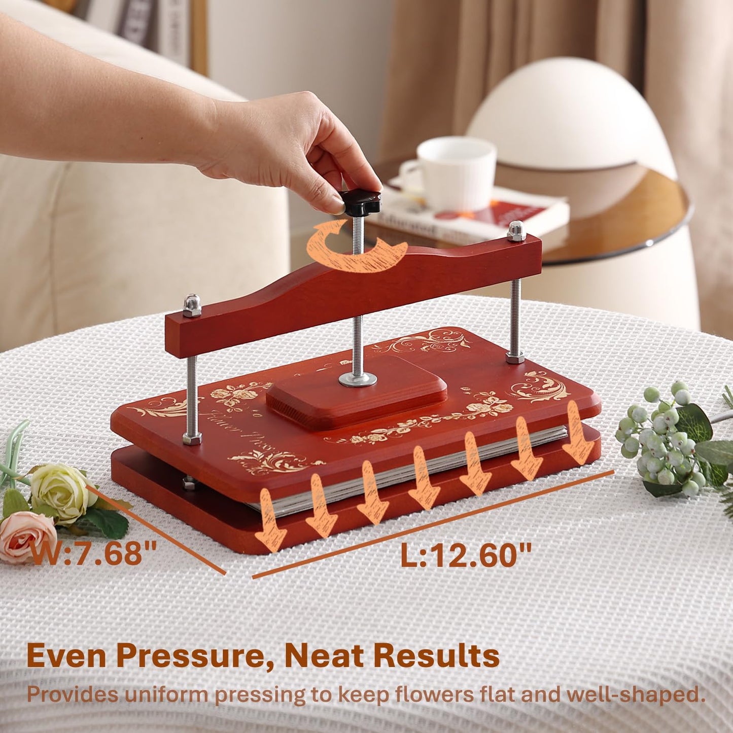 Nuvograin Large Flower Press Kit,Easy One-Step Wooden Plant Press,12.6 x 7.68 inch Flower Presser for Kids & Adults, Great for Thanksgiving & Christmas Gifts
