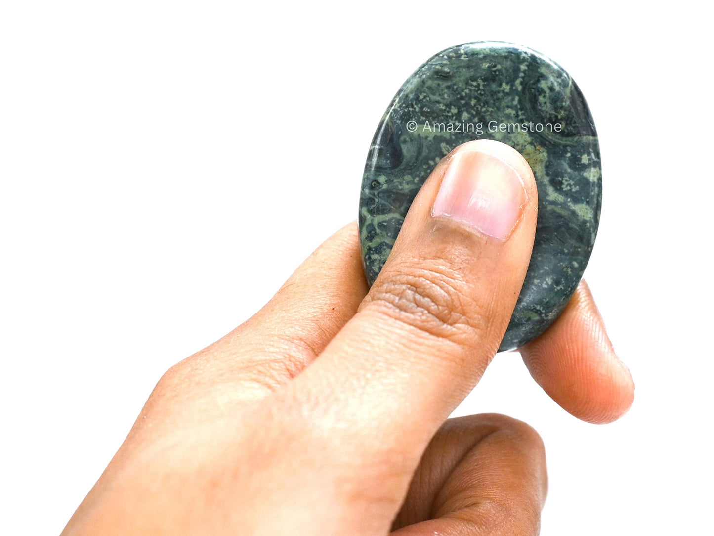 Amazing Gemstone Kambaba Jasper Worry Stone, Healing Crystals - Piedra Crystal Fidget for Gift, Meditation, Calming, Relaxation, Stress Relief