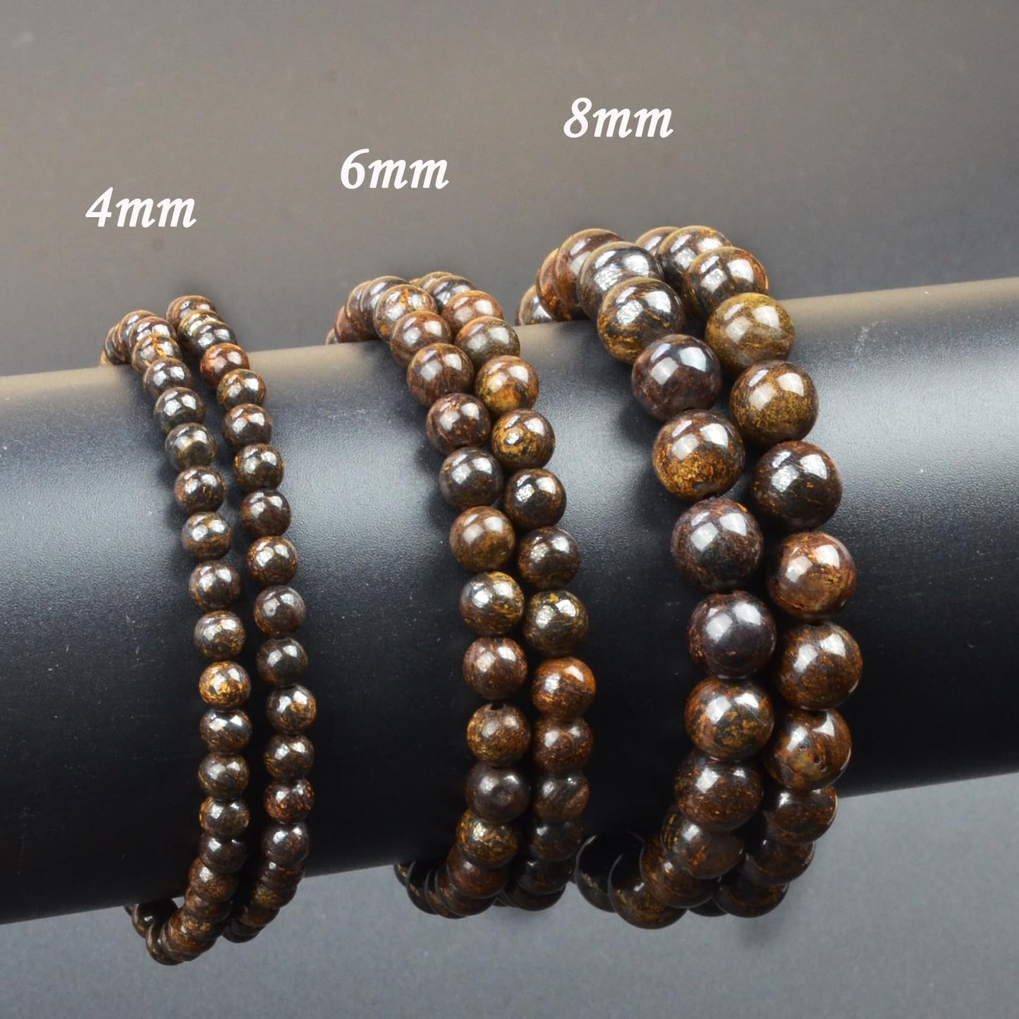 CHCCOYE 6mm Natural Healing Gemstone Bracelet Handmade Yoga Stretch Elastic Bracelet Stress Relief Crystal Jewelry for Men and Women (6mm Bronzite)