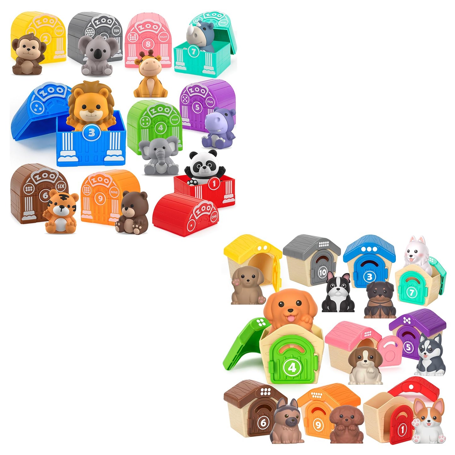 Aigybobo Learning Toys for 1,2,3 Year Old Toddlers, 20Pcs Animals Toys Montessori Counting, Matching & Sorting Fine Motor Games, Christmas Birthday Easter Gift for Baby Boys Girls Age 12-18 Months