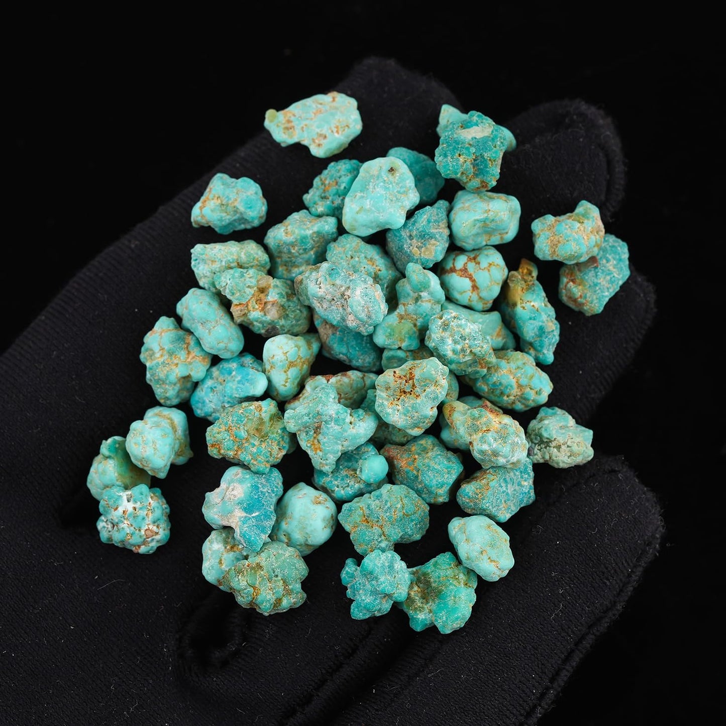 CRYSTALIS Wholesale Bulk 50pcs Arizona Copper Turquoise Natural Raw Crystals, Loose Gemstone Rough Jewelry Making Supply, Chakra Healing Stones, DIY, Gem Collection (90+ carats) (4-8mm)