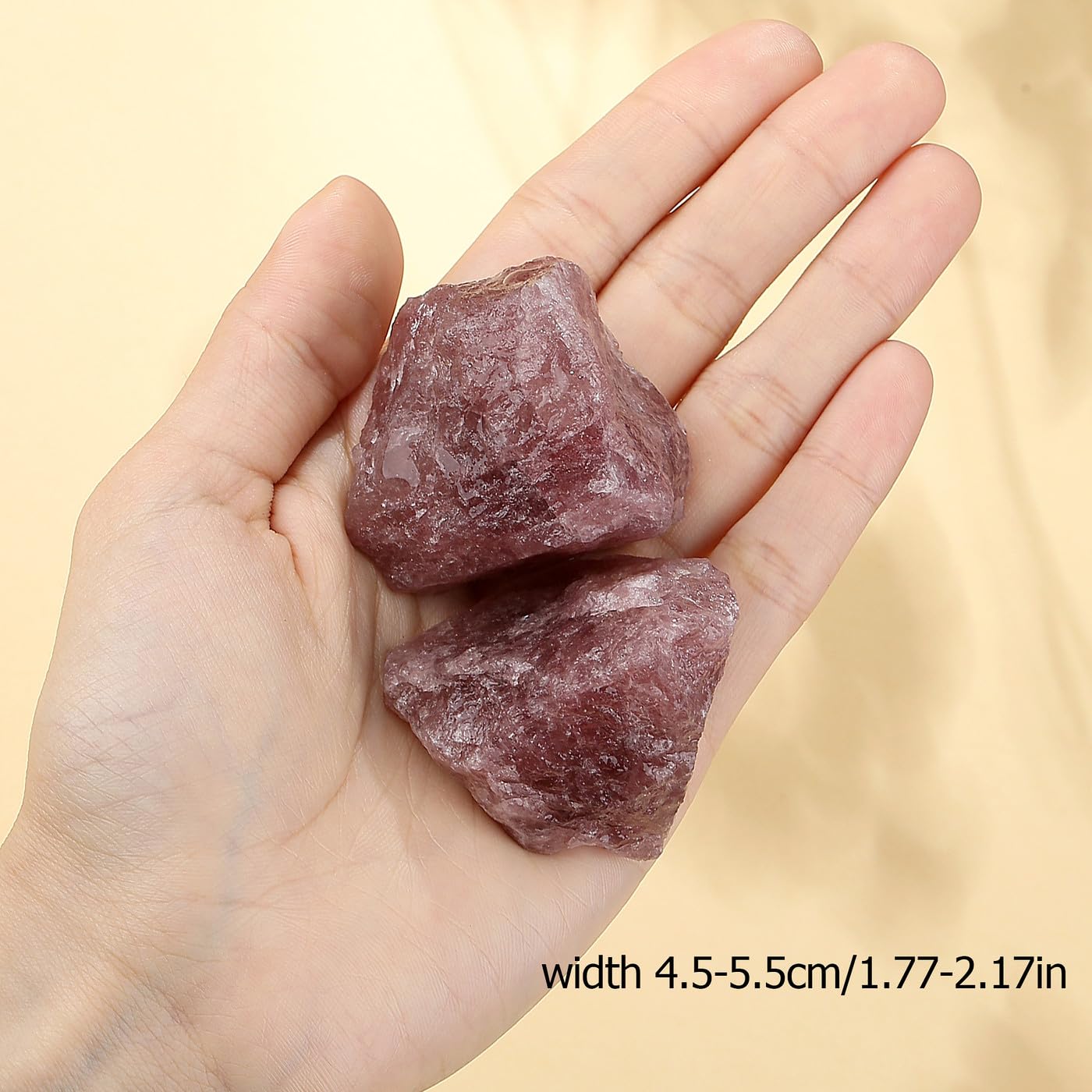 XIANNVXI Strawberry Quartz 1.8-2.2" Large Raw Crystals and Healing Stones Natural Rough Crystal Rocks for Decor Gifts Tumbling Cabbing Polishing Fountain Rocks 1PCS