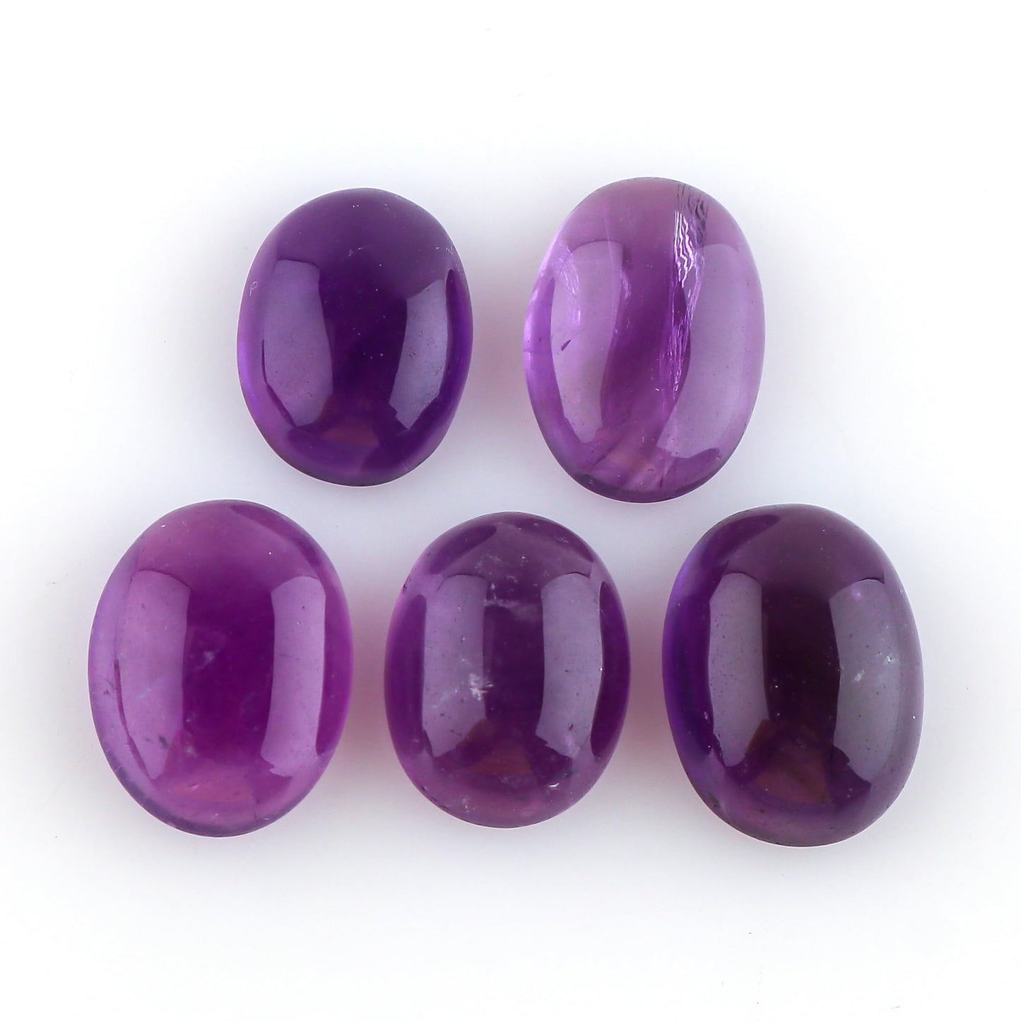 CRYSTALINES 5pcs, Wholesale Natural Purple Amethyst Gemstones, Bulk Flatback Cabochon Stones, DIY Jewelry Making, Healing Crystals, Wire Wrapping, February Birthstone, Gem Collection