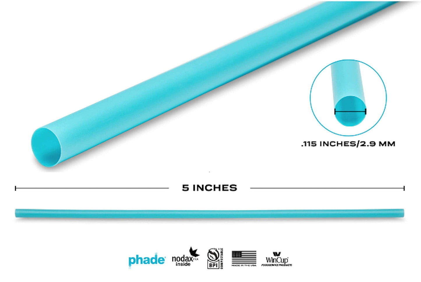 phade Eco-Friendly Cocktail and Coffee Straws/Stirrers 1,000 Count - Sustainable Marine Biodegradable Compostable Stirrer, 1 Pack