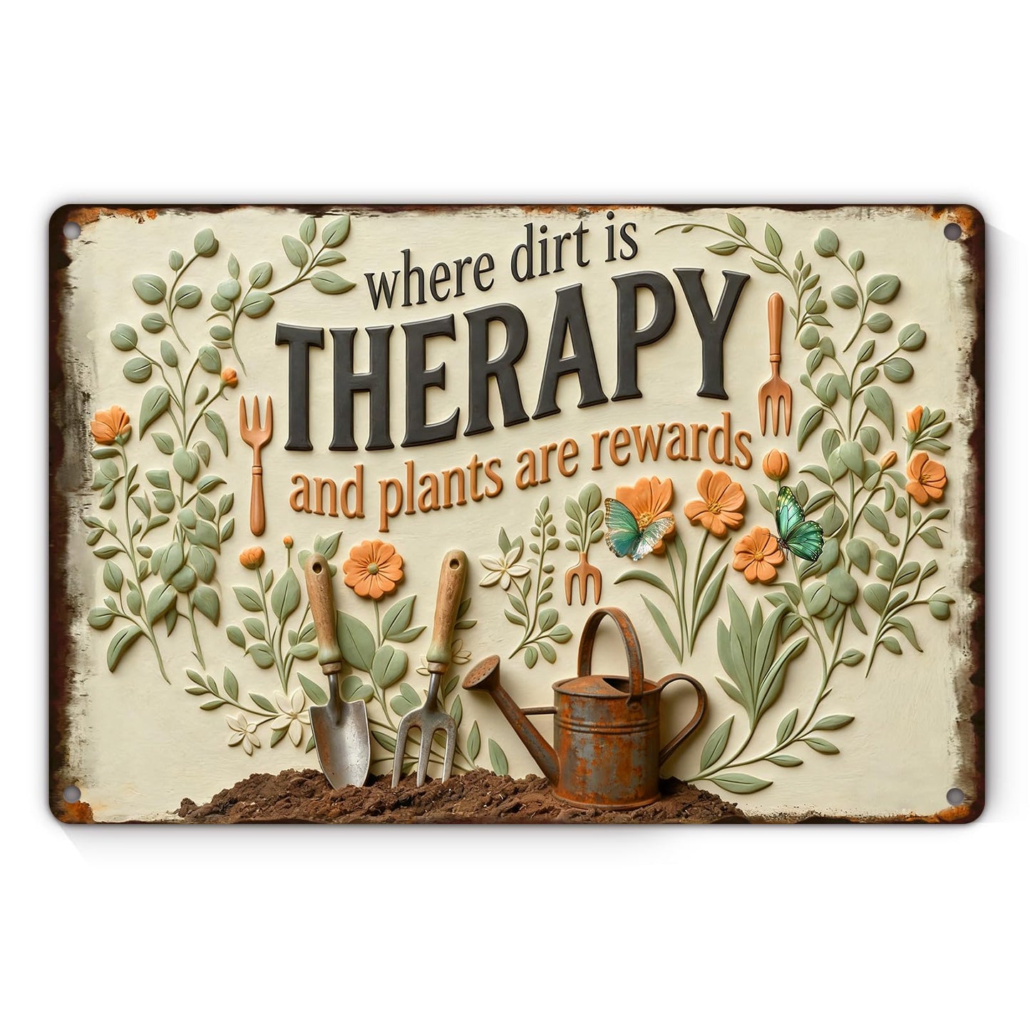 RMMNHLNC Garden Signs for Outside, Funny Metal Signs for Home Garden Patio Yard, Retro Gardening Gifts for Women, 2pc Wall Decor 12" x 8"