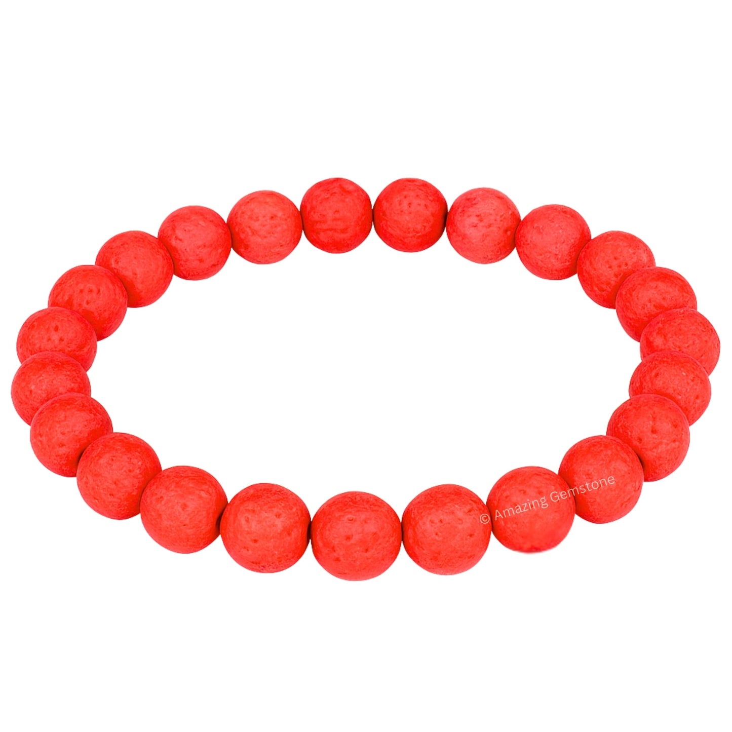 Amazing Gemstone Crystal Bracelet for Women Men's Gifts - Protection Healing Crystal Bracelet - 8mm Gemstone Beaded Stretchable Bracelet Pulseras Para Hombres Mujer Stocking Stuffers Mothers Day Gift (Red lava)