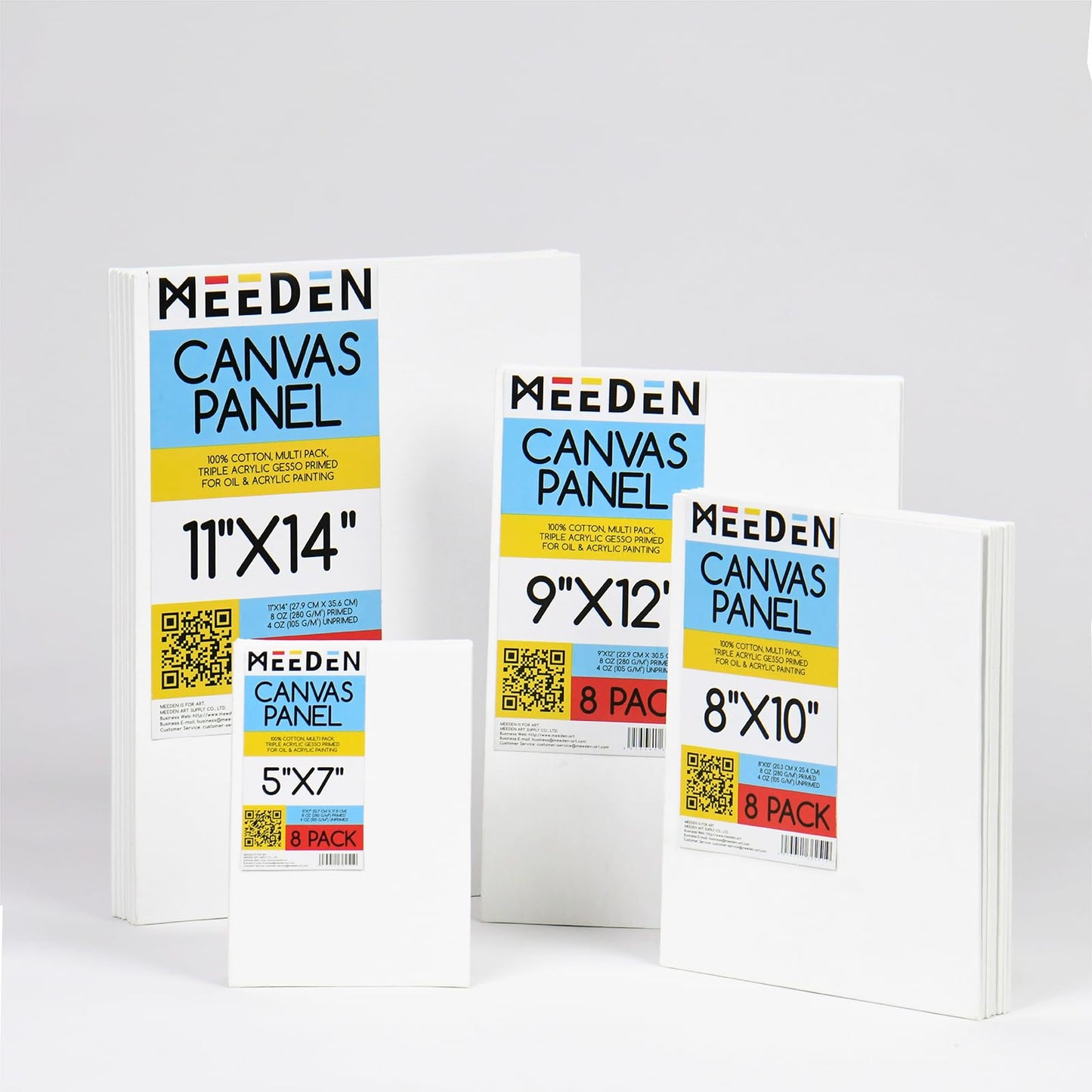MEEDEN 24-Pack 100% Cotton Canvas Boards for Painting - 8x10'' Blank Canvas Panels for Oil & Acrylic Painting, Ready to Paint Art Supplies for Professional Artists, Students