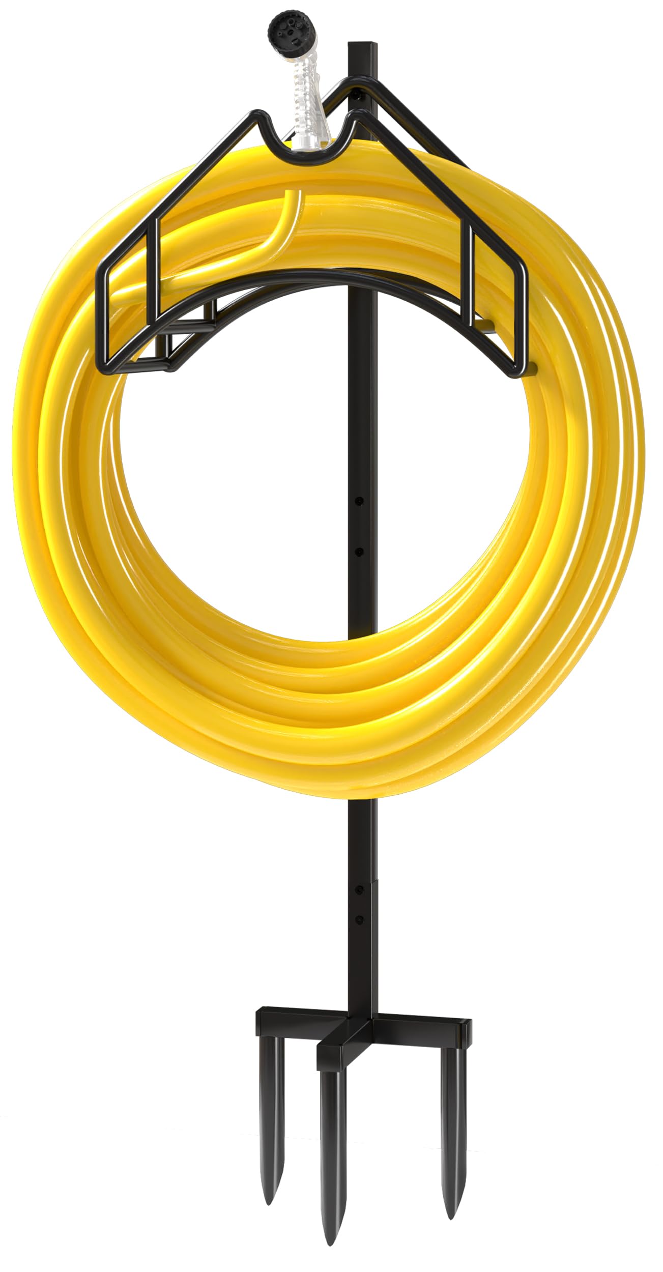 Utopia Home Garden Hose Holder Freestanding, Sturdy Outdoor Water Hose Holder Stand, Detachable, Rustproof Pipe Organizer for Courtyards, Flower Beds, and Lawns, Black