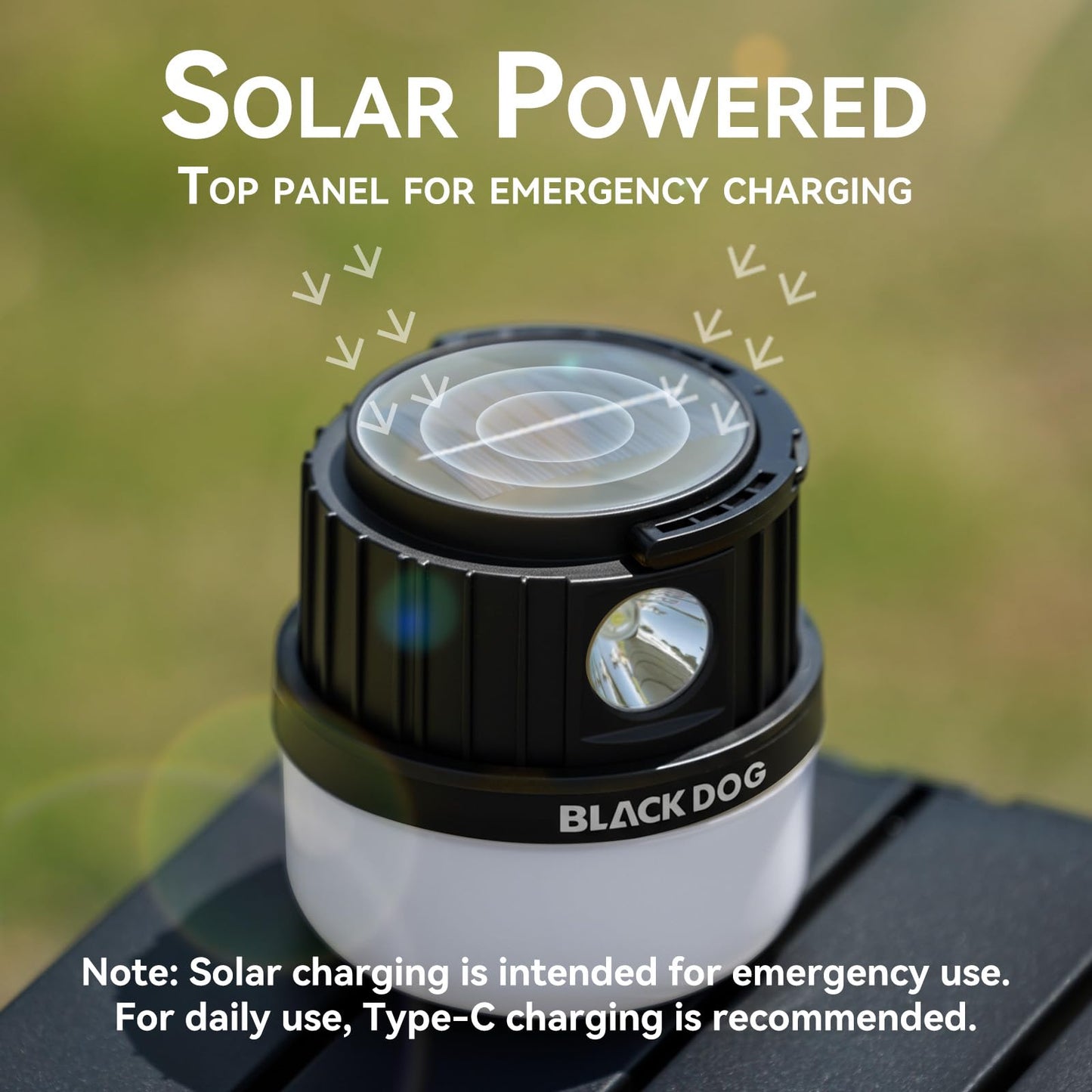 BLACKDOG Collapsible Solar Camping Lantern, Hanging Outdoor Light with Multiple Modes & Adjustable Brightness for Camping Hiking Emergency Garden