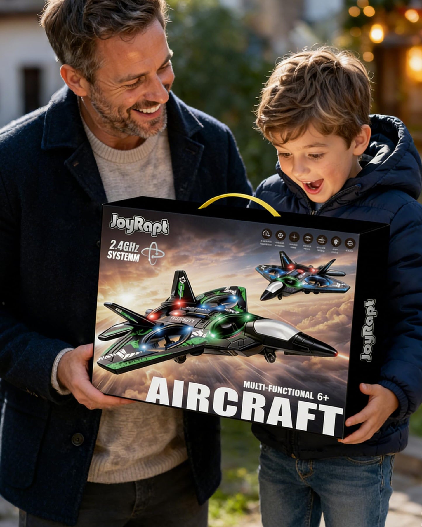 JoyRapt Drones for Kids Form RC Plane, Remote Control Airplane, Aircrafts for Boys and Girls, Jet Helicopter Drones with LED Lights 360° Flip, 4 Rechargeable Batteries Boy Toys (2 Pack)