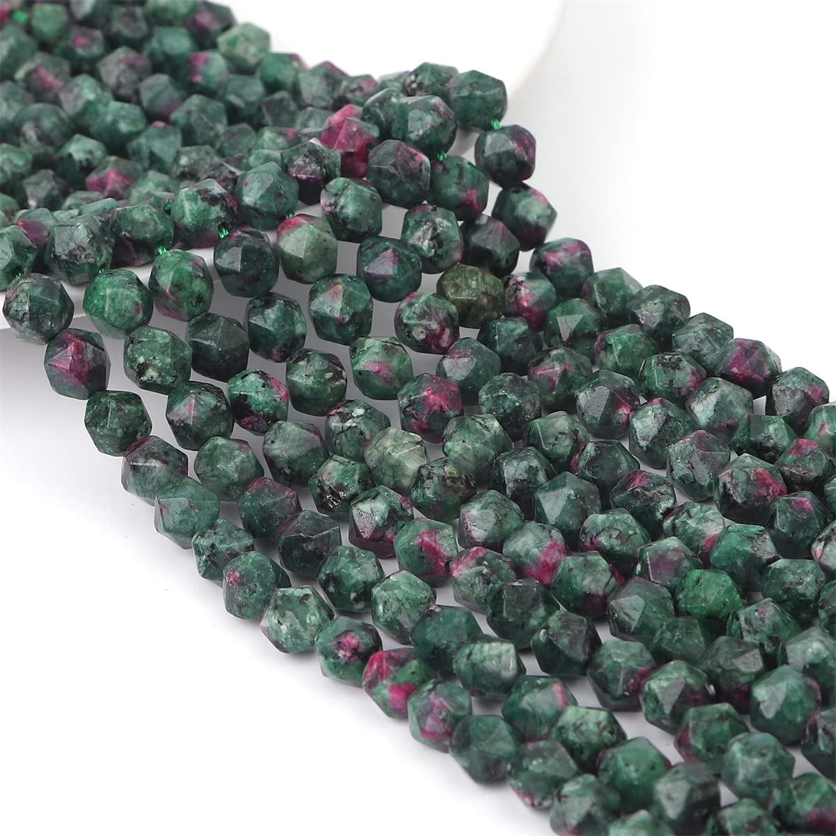 BEADIA Faceted Natural Zoisite Stone Round Beads 6mm 36cm/Strand for Jewelry Making