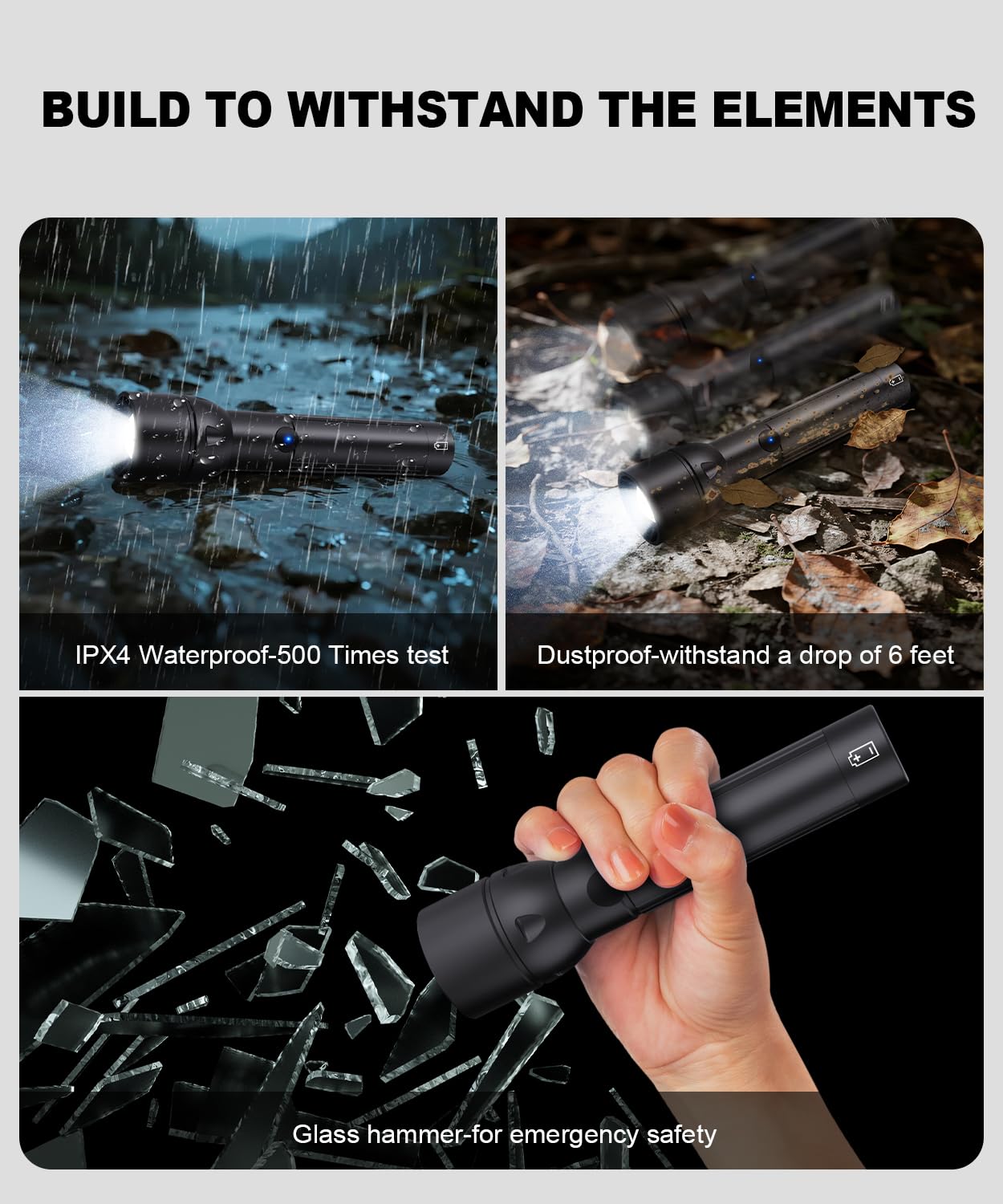 USB C Rechargeable Flashlight High Lumens -800L Super Bright Flash Light with 12H Long Life,5 Modes,Zoomable,Waterproof,Pocket Powerful Tactical LED Flashlights for Emergency Camping Outdoor 2PC