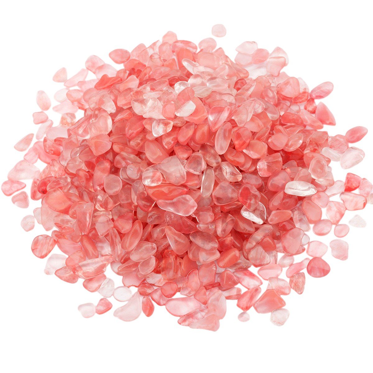 rockcloud 1 lb Cherry Quartz Small Tumbled Chips Crushed Stone Healing Reiki Crystal Jewelry Making Home Decoration