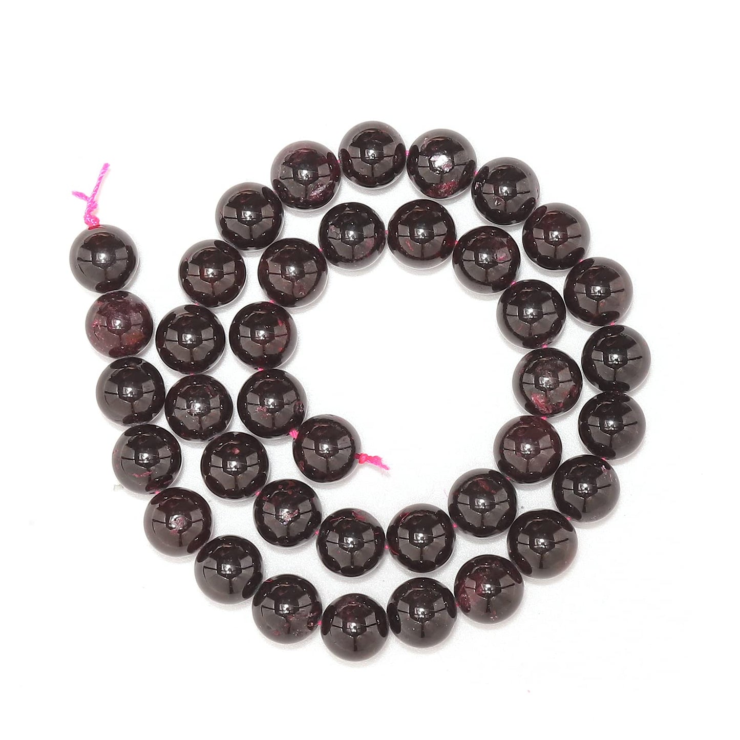 35pcs 10mm Natural Stone Beads Red Garnet Beads Energy Crystal Healing Power Gemstone for Jewelry Making, DIY Bracelet Necklace