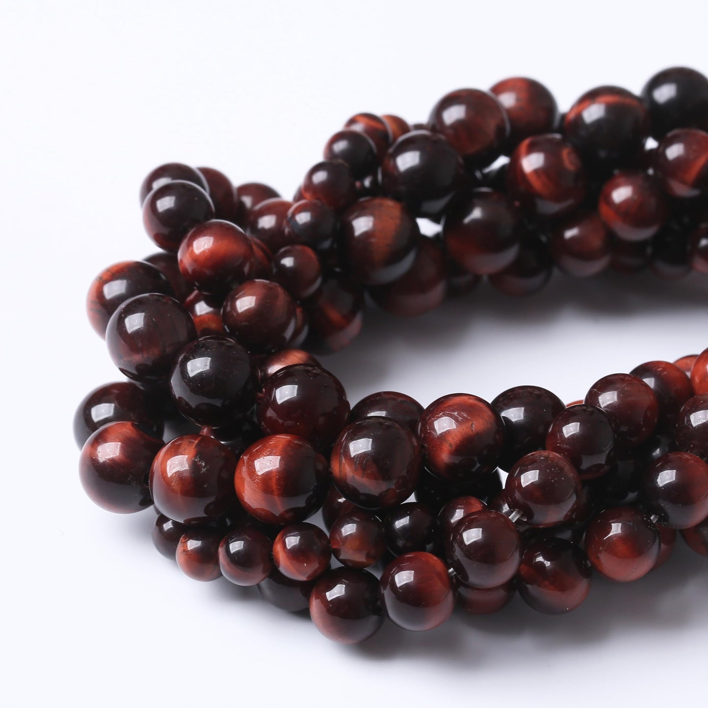 Natural Red Tiger Eye Gemstone Round Crystal Energy Jade Stone Beads for Jewelry Making DIY Bracelet Necklace Jewelry Making 1 Strand 15.5inch 35PCS 10MM