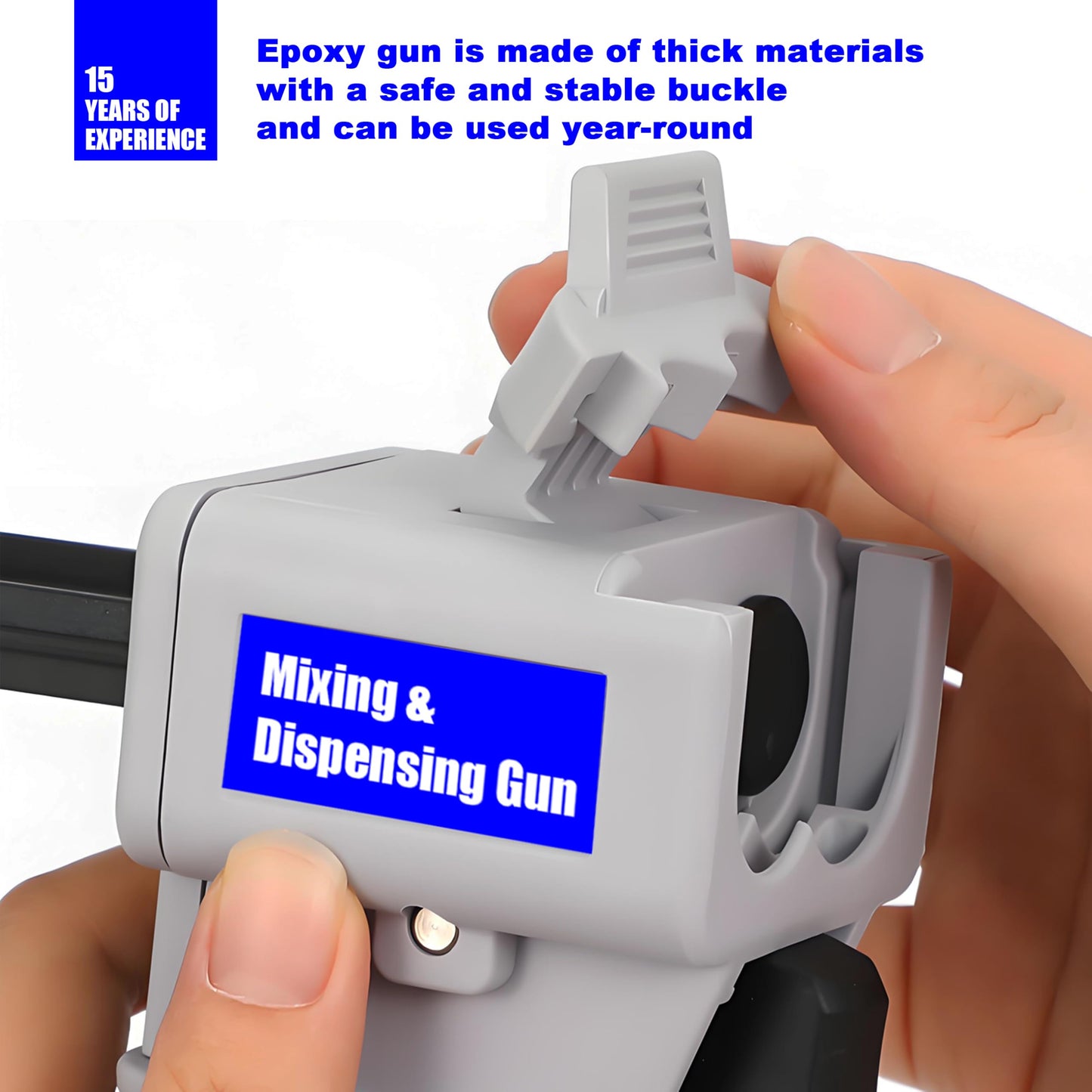 SoKalChw Mixing dispensing gun, Epoxy glue gun, AB Impression Material Gun ratio 1:1/2:1 for 50ml, Compatible with 3M adhesive 04747 cartridges and double cartridges, With 10 pcs 3.3in mixing nozzl