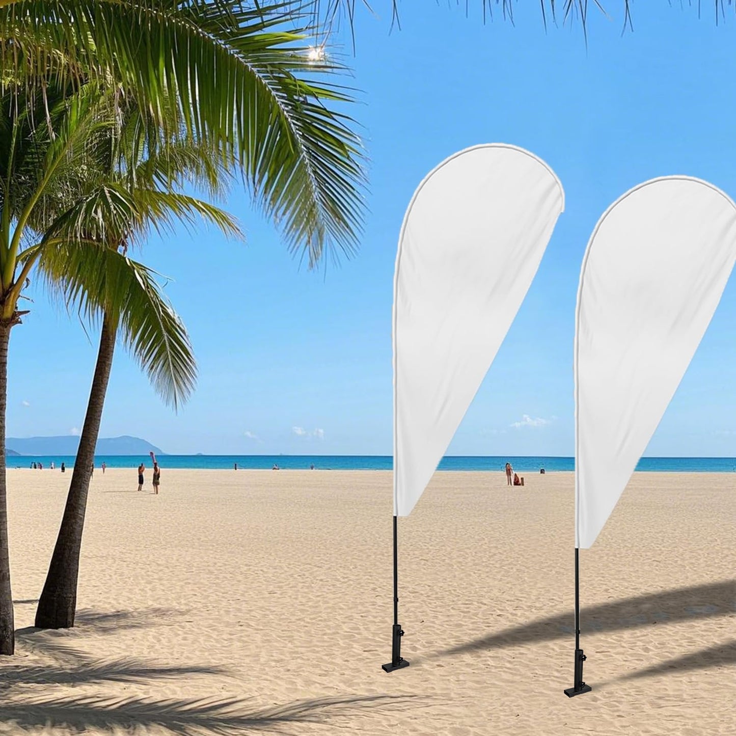 KSWLOR Flag Spike Ground Stake, Ajustable Metal Flag Pole Stakes, Feather Flag Stake Base, Ground Spike Flag Pole Holder, Ground Outdoor Banner Stakes for Garden Lawn Suitable for 0.5-1 inch Rods