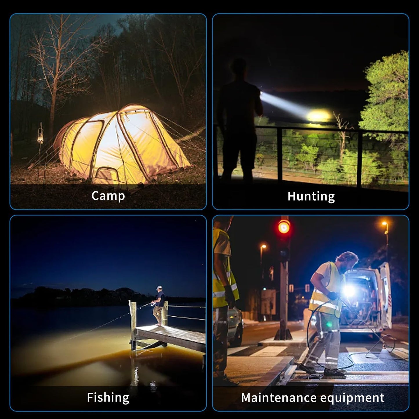 1300000 L Spotlight, Rechargeable Led Spotlight Flashlight with 350° Rotate Head, 9 Modes Super Bright Spot Lights Outdoor Handheld, IPX6 Waterproof Solar Flashlight for Emergencies