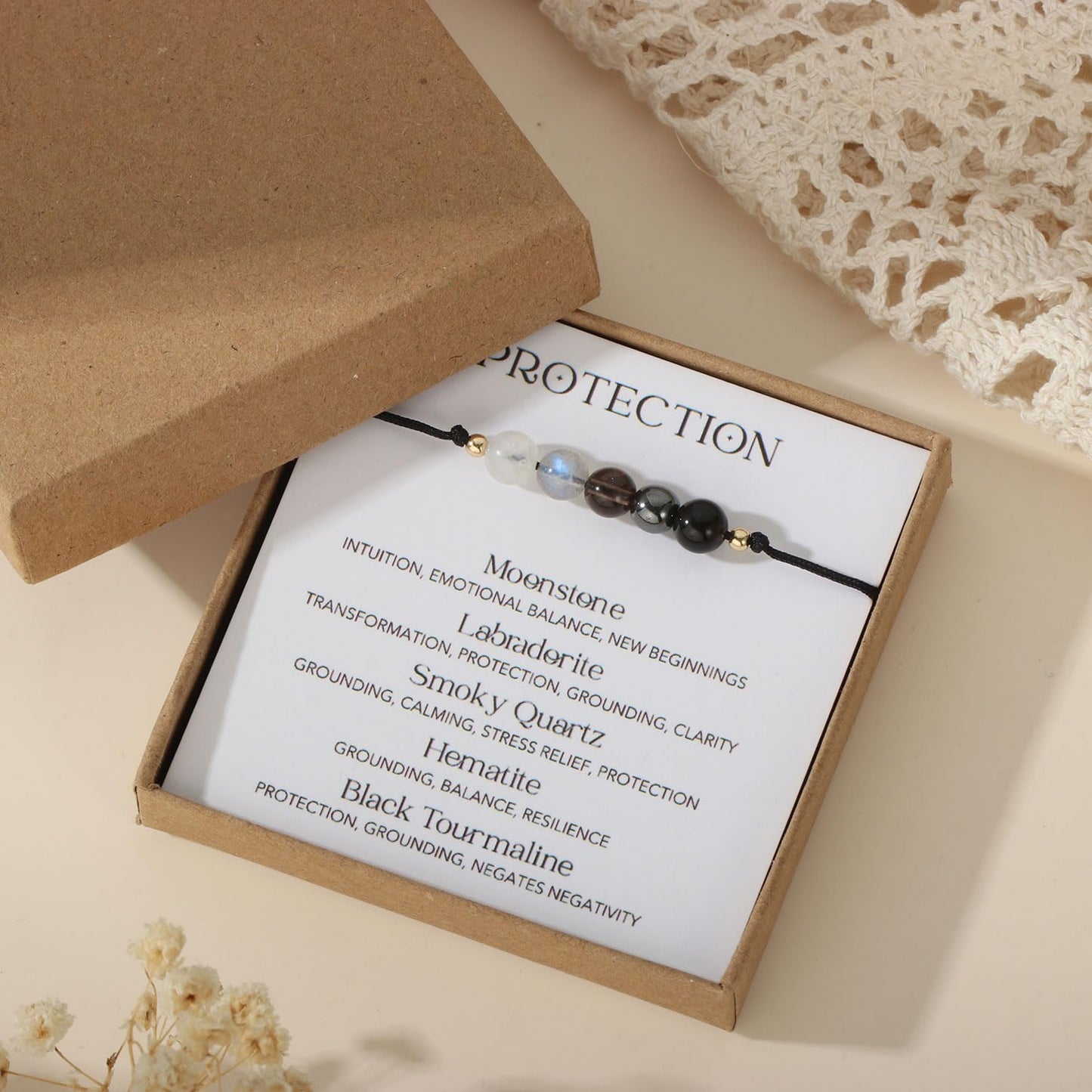 Empath Protection Bracelet Healing Energy Crystals Bracelets for Women, Healing Spiritual Crystal Bracelets Anxiety Relief Bracelet Emotional Gifts Hope Bracelets for Women Jewelry Gift