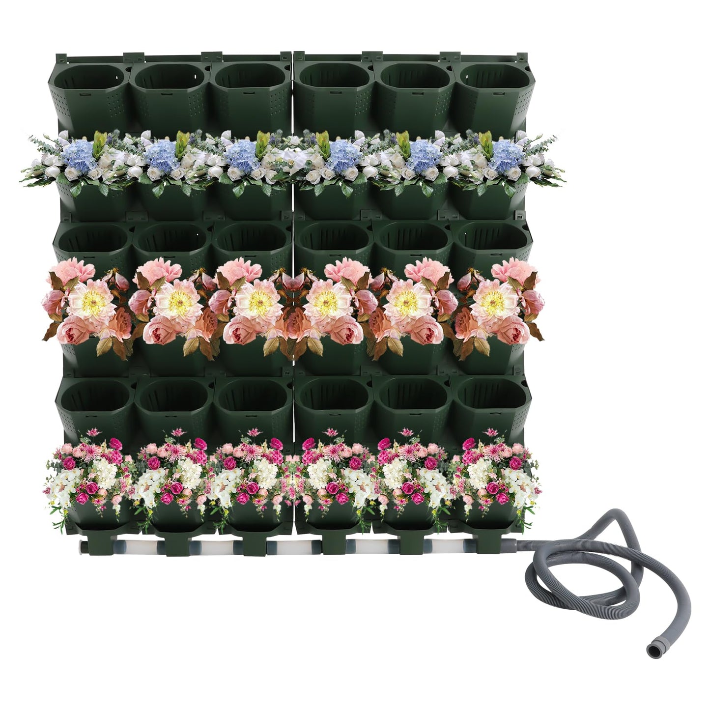 Eypkaol Opjceux 36 Pockets Wall Mounted Vertical Garden Planter, Wall Mounted Self-Watering System with Timer, Automatic Drip Irrigation Kit for Indoor Outdoor Balcony, for Veggies Fruits Flowers
