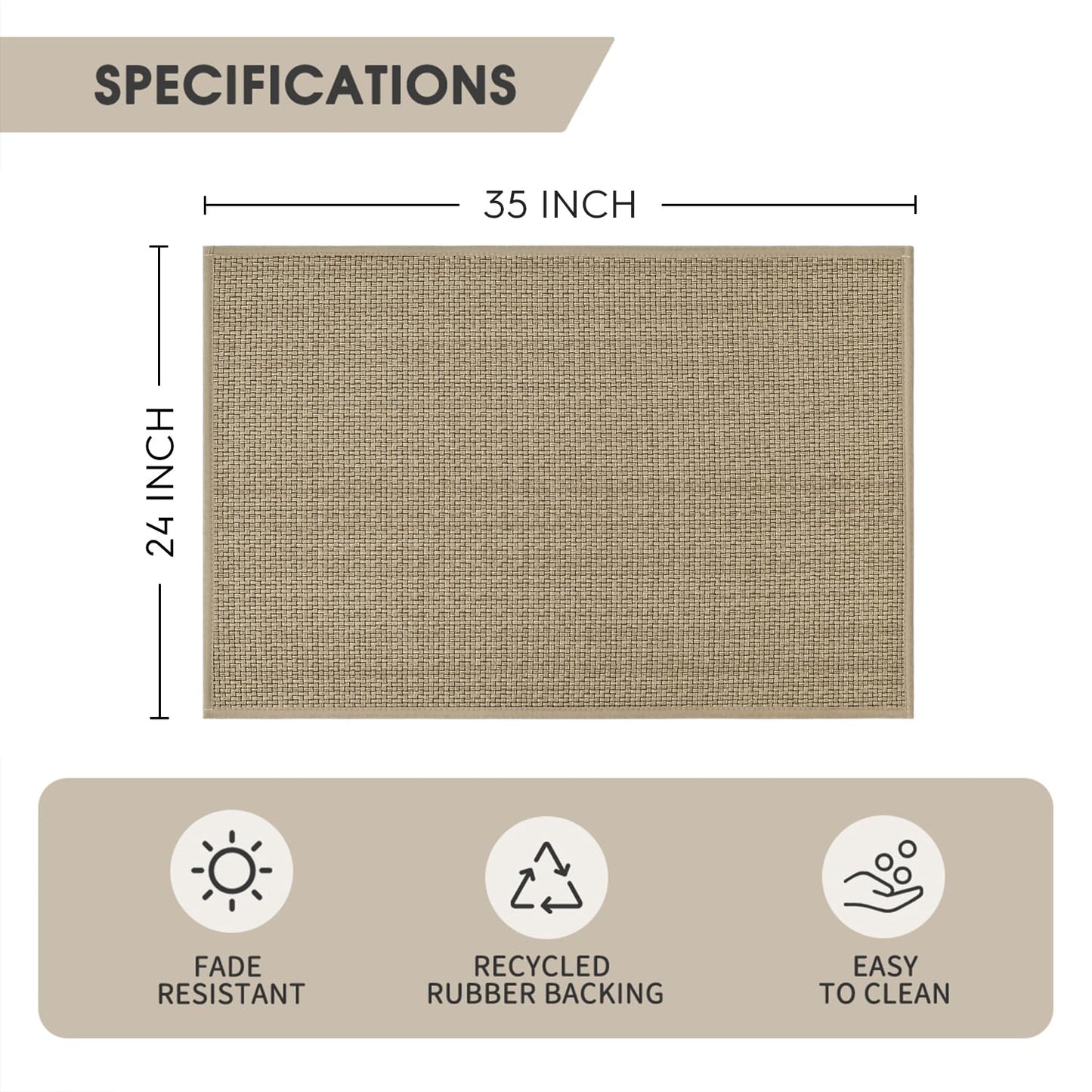 Artoid Mode Washable Non Slip Rubber Backing Kitchen Rugs Doormat, Absorbent Kitchen Floor Mats Front of Sink Kitchen Mats for Floor Home Decor 24x35 Inch