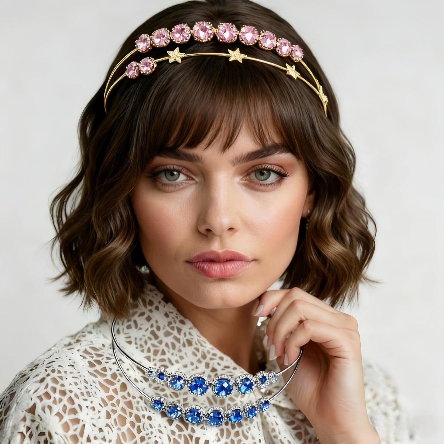 FKUMLUN 6 Pack 2 Layer Metal Gold Crown Headwear Wedding Headpiece Costume Headdress for Masquerade Cosplay Party Tiara Hair Hoops DIY Craft