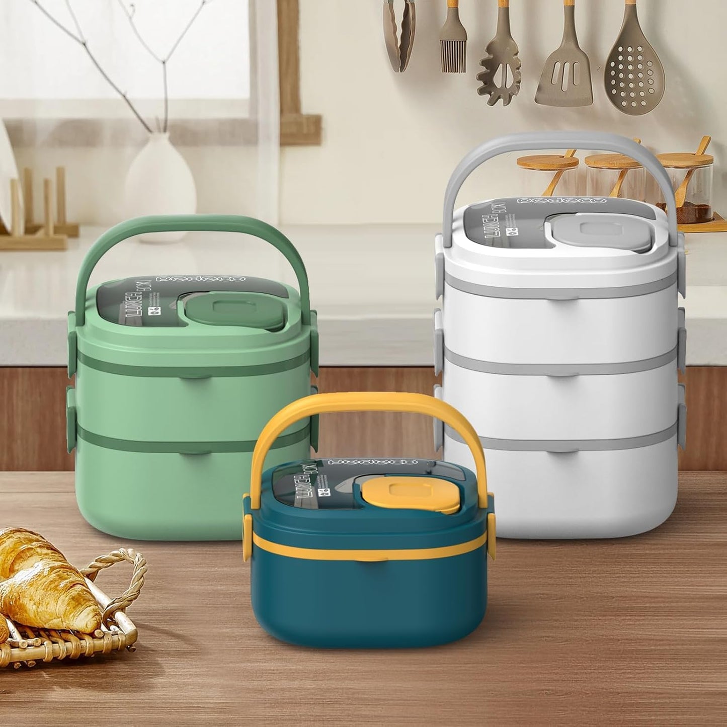 PEDECO Stackable Stainless Steel Bento Box with Insulated bag,Adult & Kids Luch Box,Leak-Proof,1-Tier Bento box,Lunch Box With Portable Sauce Pod and Cutlery-for Teens/Toddler,Dishwasher Safe,Blue