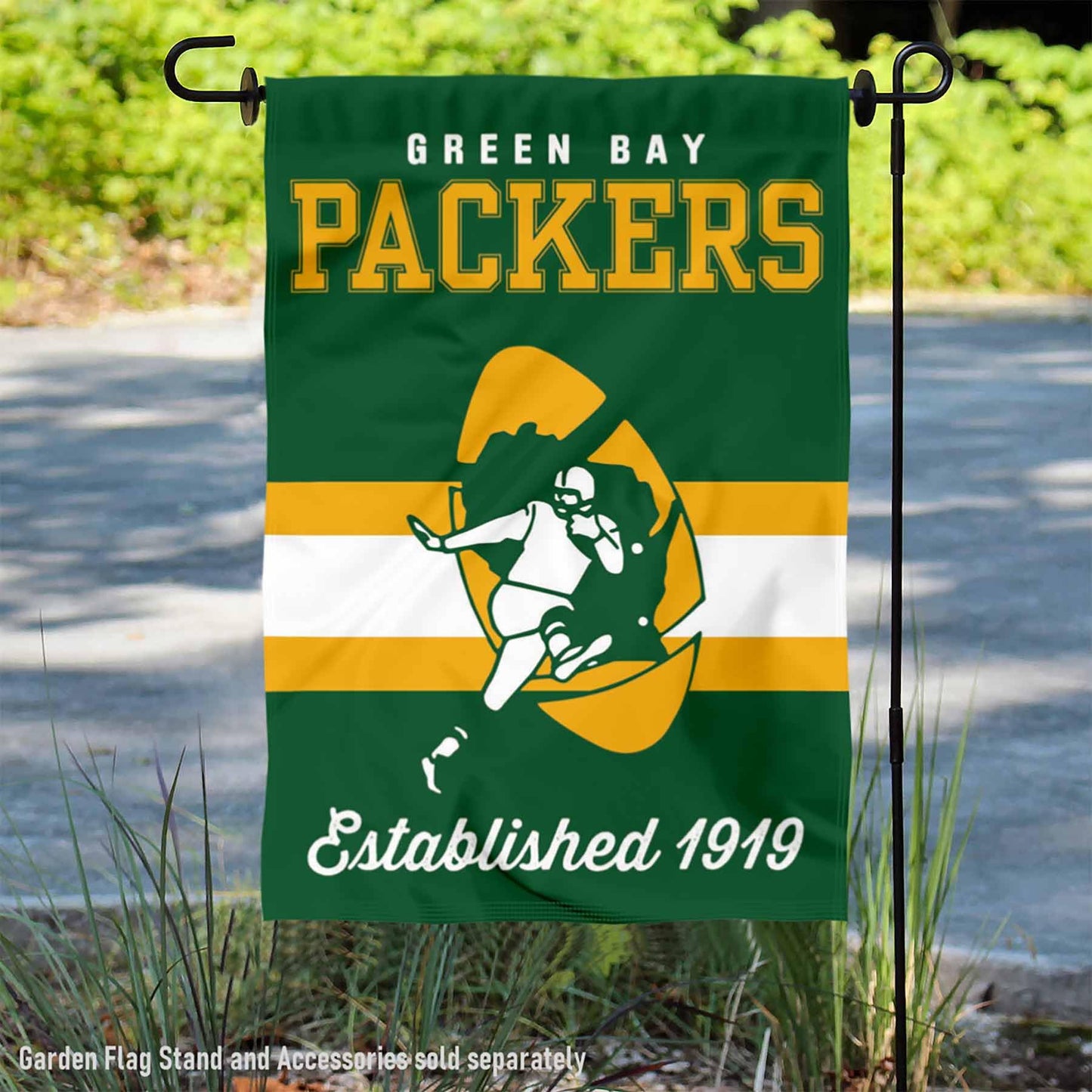 Green Bay Packers Vintage Stripes Garden Flag Double Sided Banner