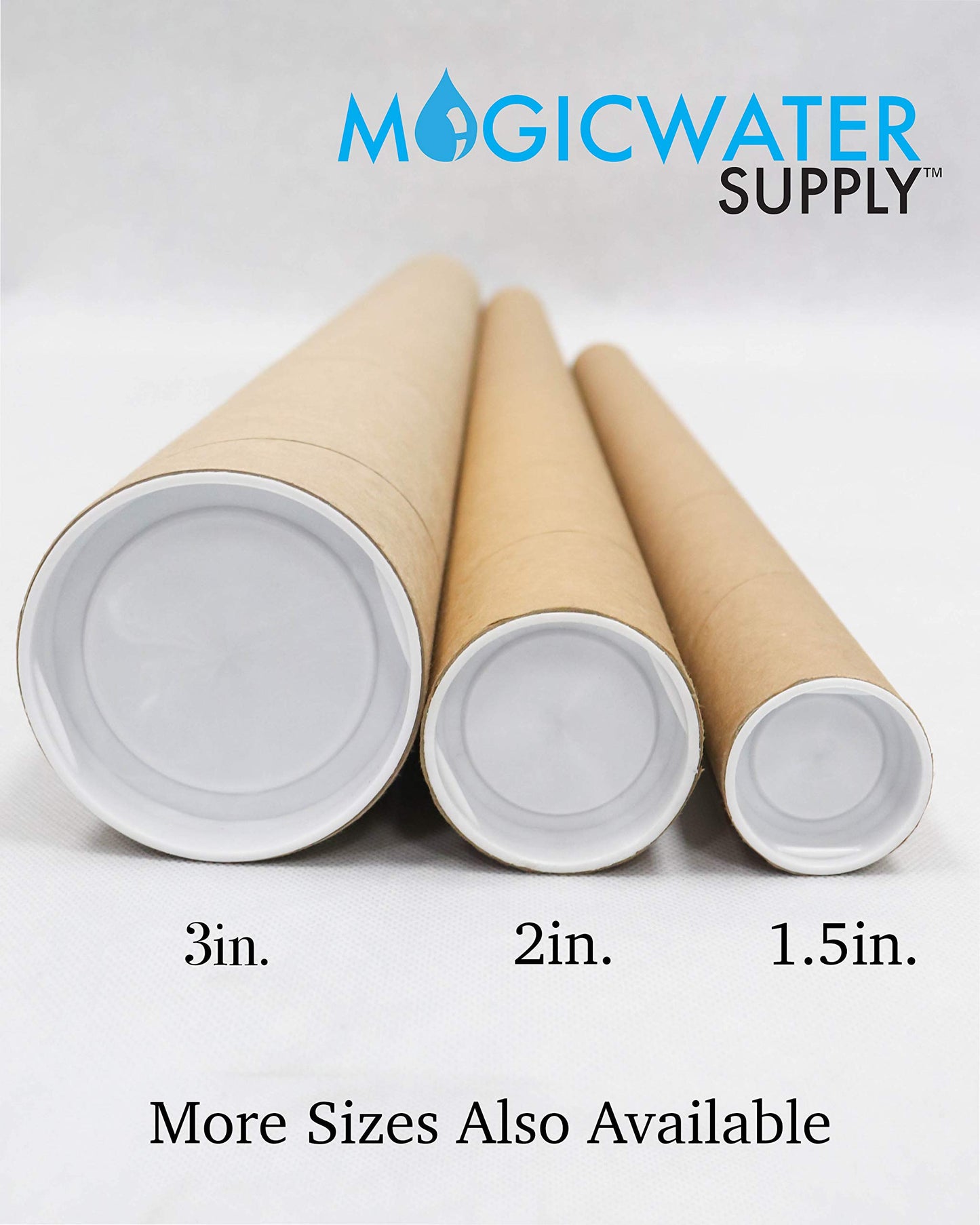 MagicWater Supply Mailing Tube - 3 in x 36 in - Kraft - 6 Pack - for Shipping and Storage of Posters, Arts, Crafts, and Documents