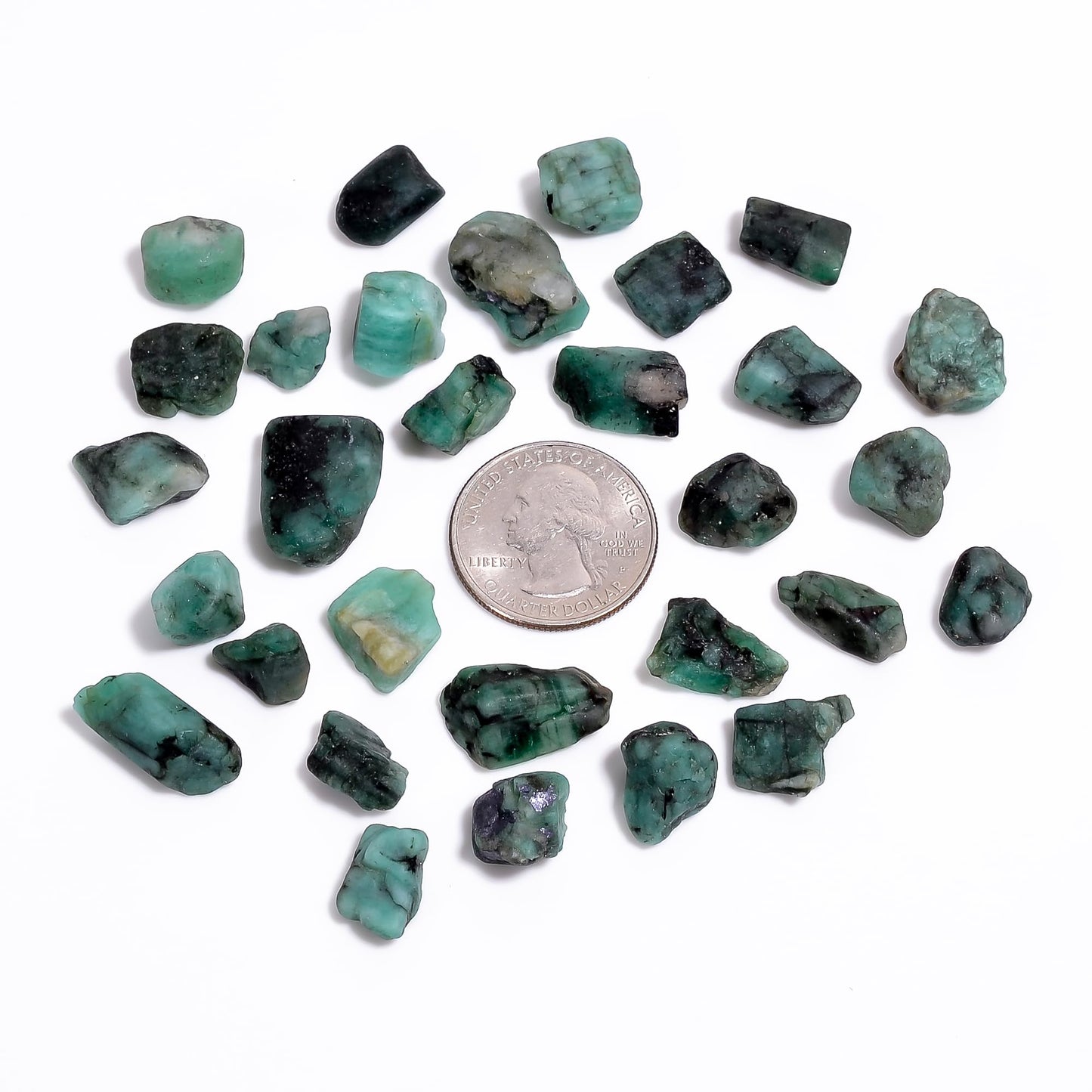 GEMKORA 50 carats Raw Green Emerald Stone Lot, Rough Gemstone, Natural Crystals, Chakra Crystals, Healing Stones, Wholesale Pack, Jewelry Making Supply, Supply, (6 to 8pcs)
