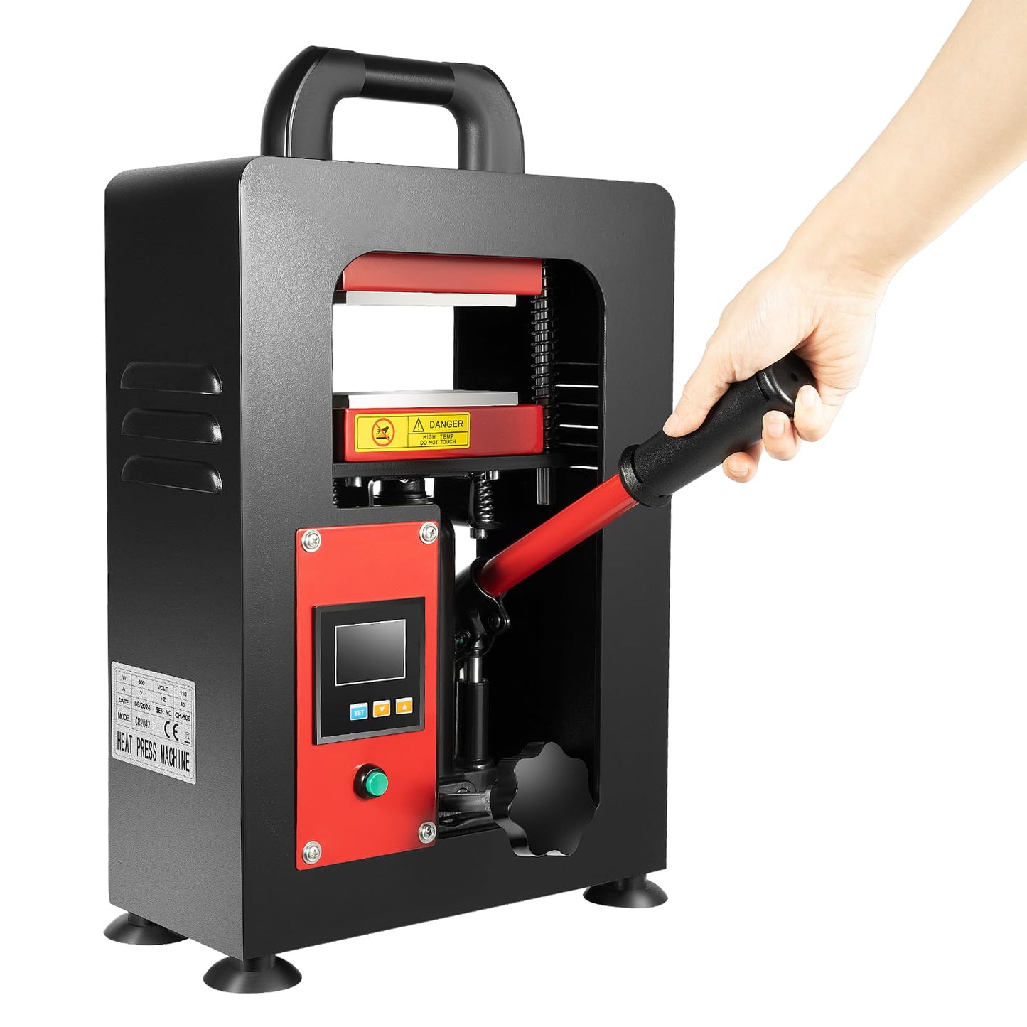 5 Ton Hydraulic Heat Press Machine with Dual 2.4"X4.7" Dab Heated Plates 900W