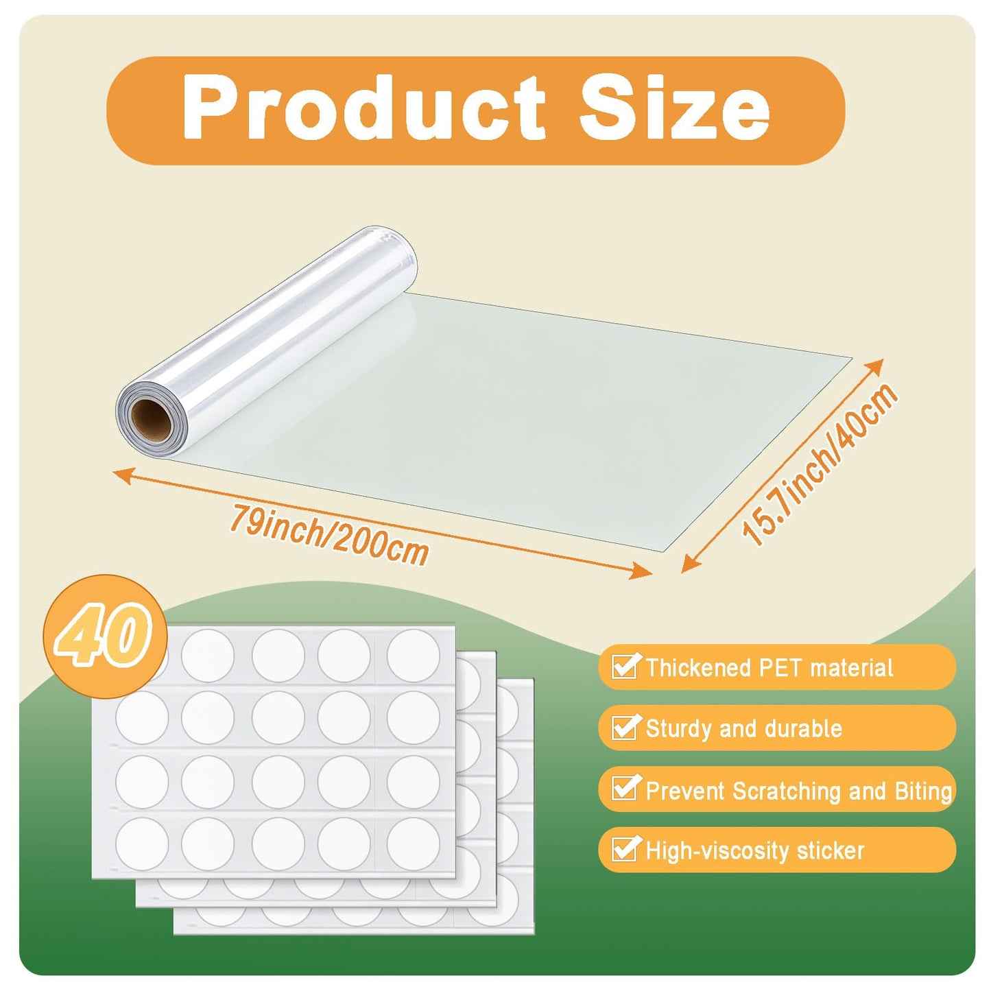 Serendipresent Extra Thick Tree Trunk Protector Guard-79 L x 15.9" W PET Plastic Wrap for Iguana & Cat Prevention, DIY Plant Greenhouse Including Waterproof Transparent Acrylic Double-Sided Adhesive