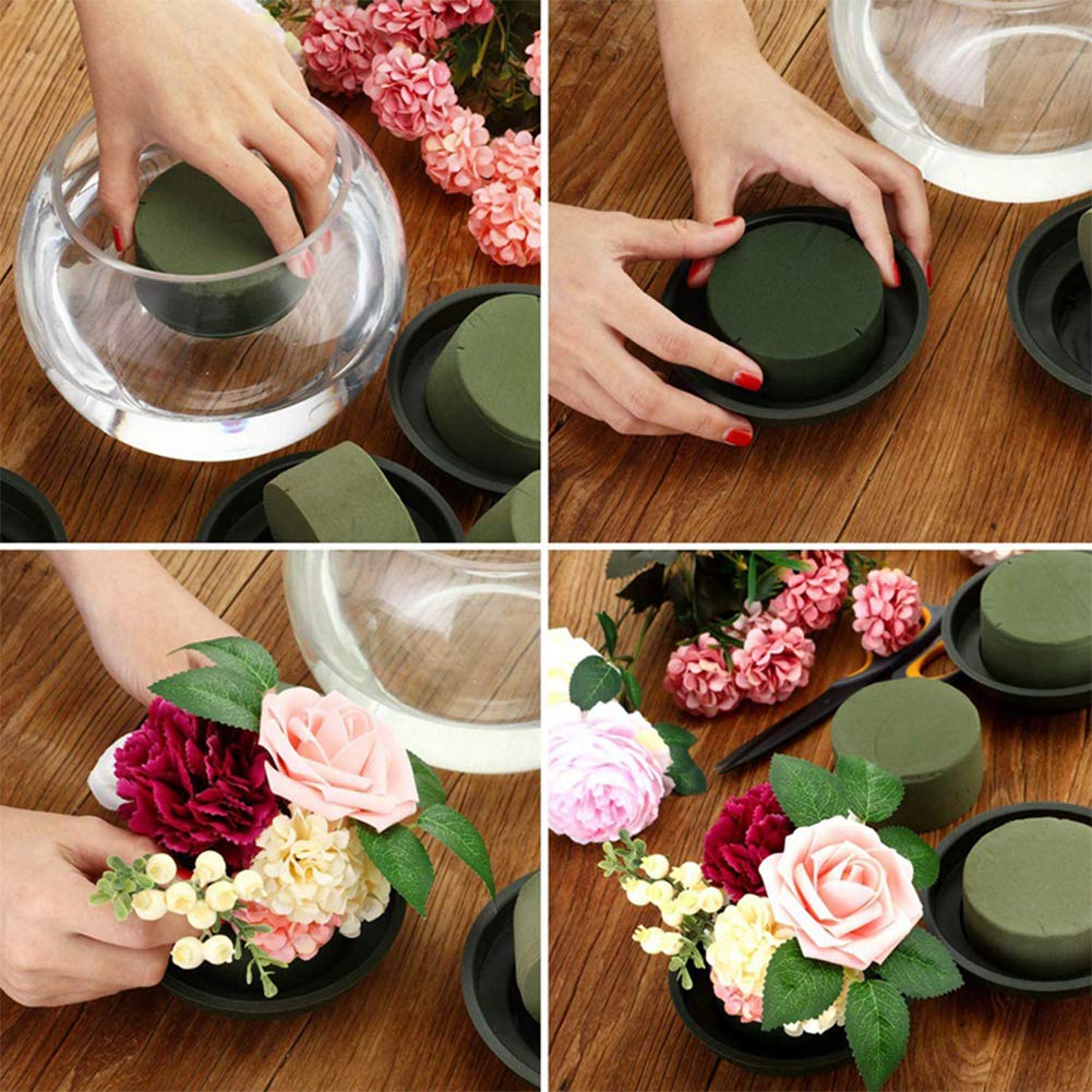 20 PCS Round Floral Foam,Green Wet Foam Block,Wet Florist Floral Foam Block Flower Arrangement Supplies for Wedding Aisle Flowers,Party Decoration