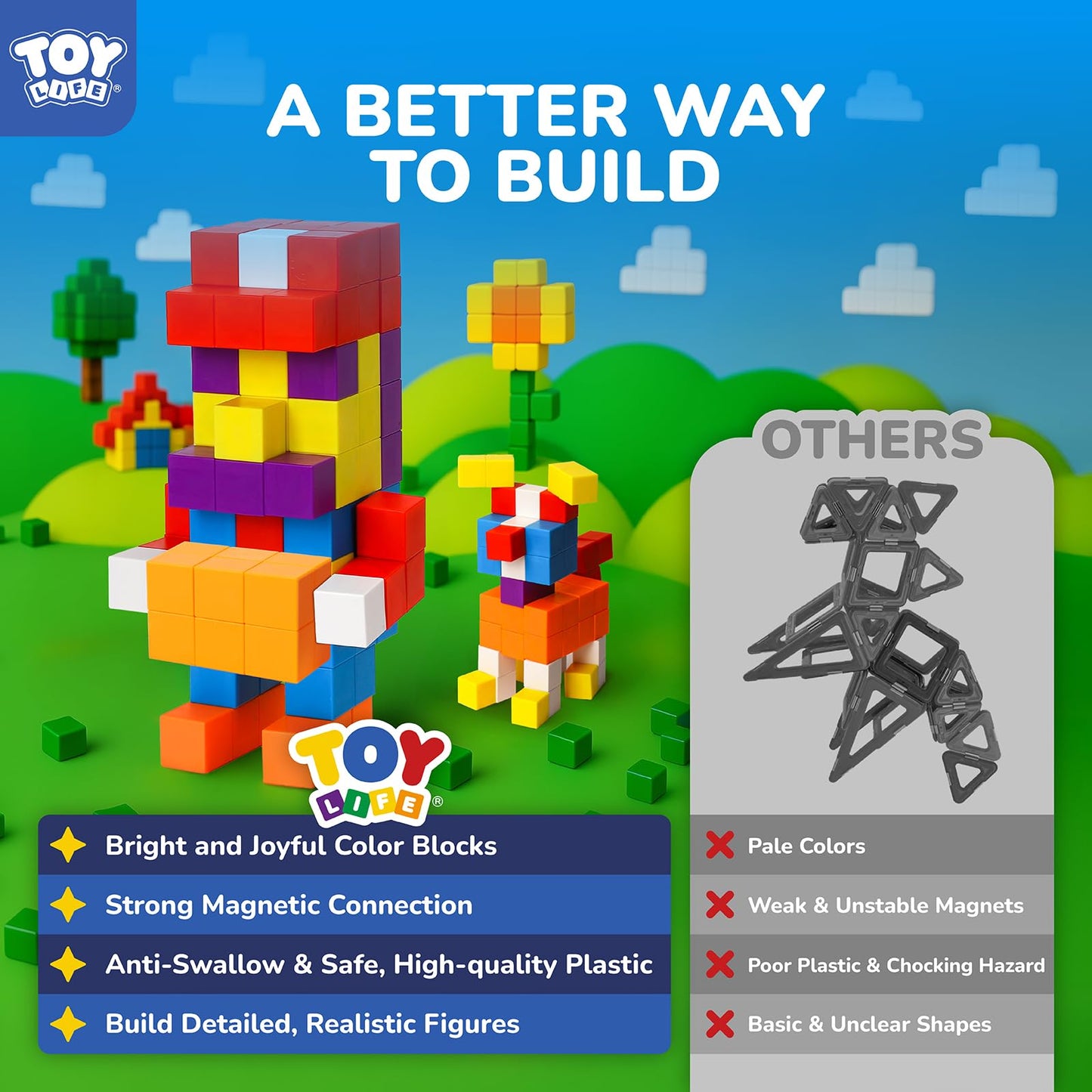 80PCS Magnetic Blocks, Magnetic Building Blocks for Kids Ages 3 4 5 6 Year Old, Magnet Cubes, Autism Montessori Toys, Preschool STEM Educational Sensory Magnet Toys Gifts for Kids 3-5 4-8