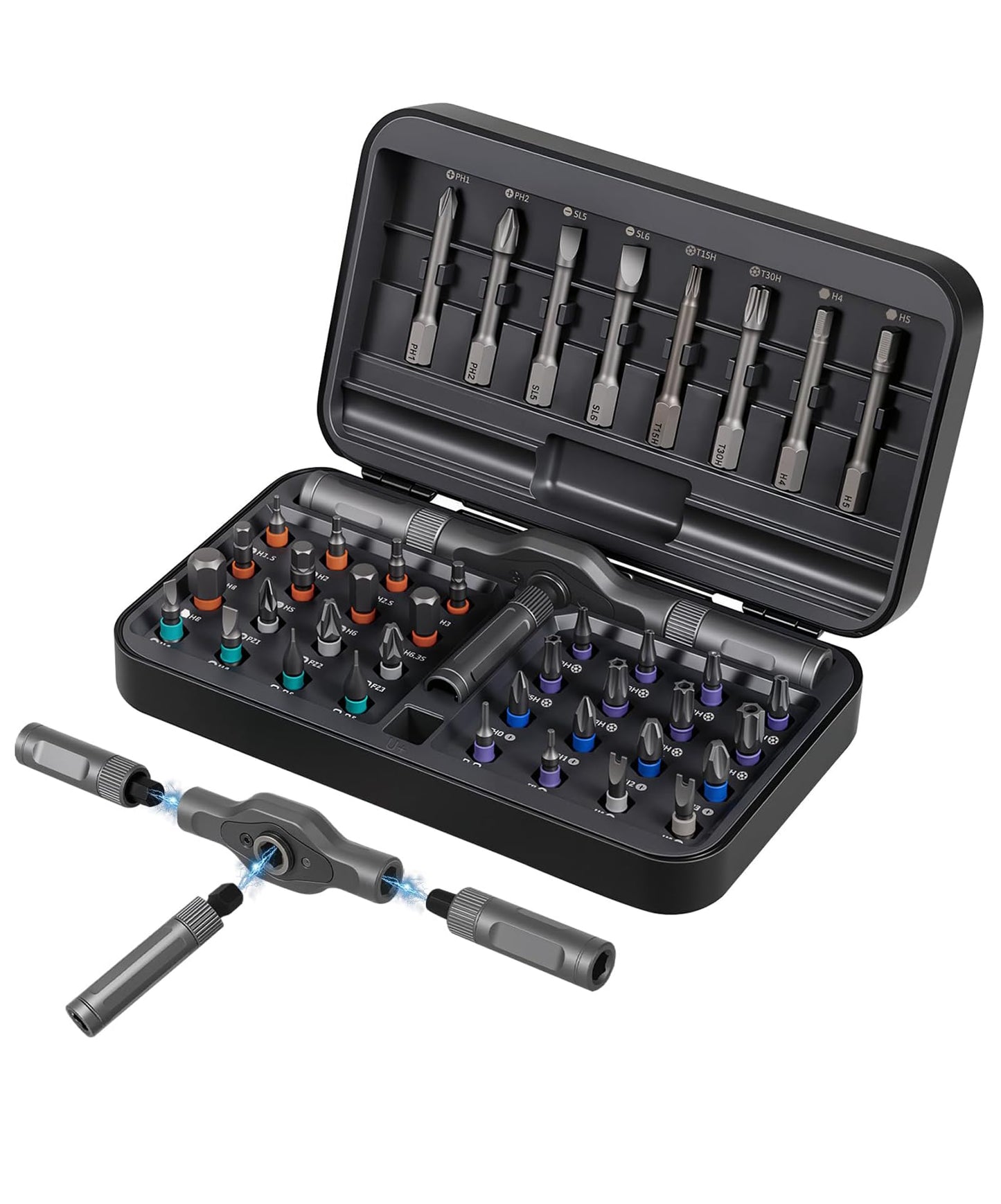 42 in 1 Magnetic Screwdriver Set Multi Bit Ratcheting Screwdriver with Storage Case Repair Tool Kit for Computer Electronics Bicycles Watch Ring Doorbell Furniture and DIY Projects