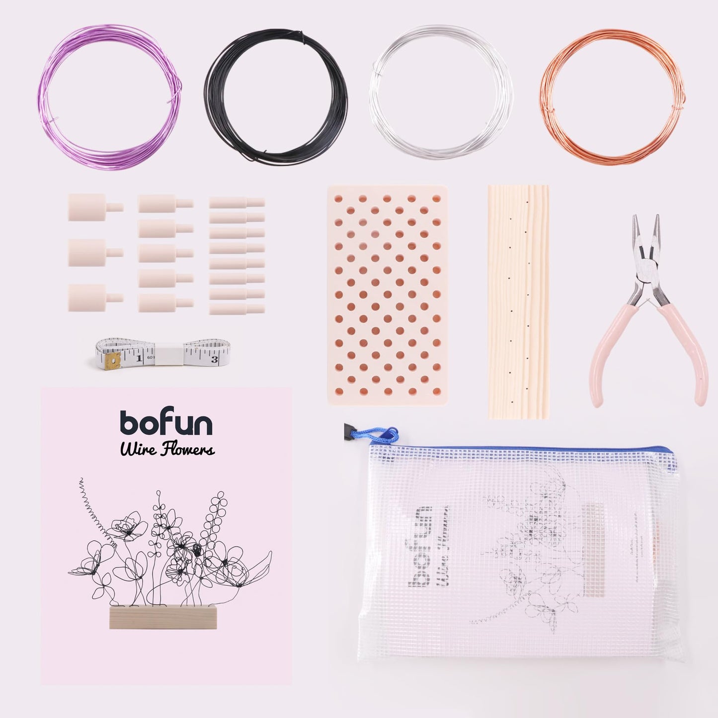 BoFUN Easy Wire Flower Crafts Kit for Teens& Adults Women, DIY Art Hobbies Craft Metal Flower Making Set, Creative Handmade Craft Supplies for Home Decor, Party, Gift Mom Birthday