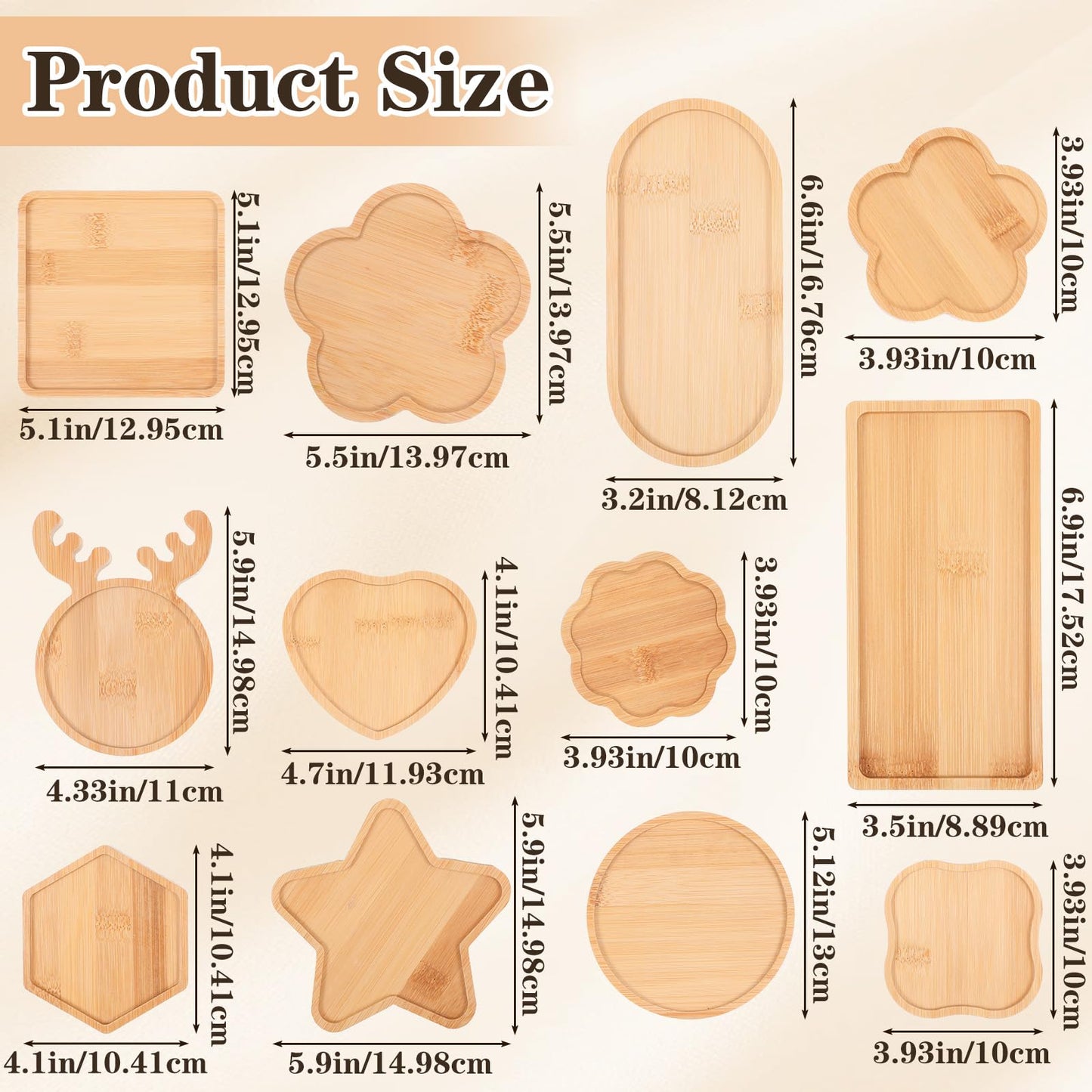 mekueeex 12pcs Mosaic Tiles for Crafts Wooden Coaster Bases Set, Mosaic Kits for Adults DIY Home Decor, Mosaic Kit with Bamboo Shapes for Glass Tile Art Projects, Round Square Hexagon Heart Star Deer
