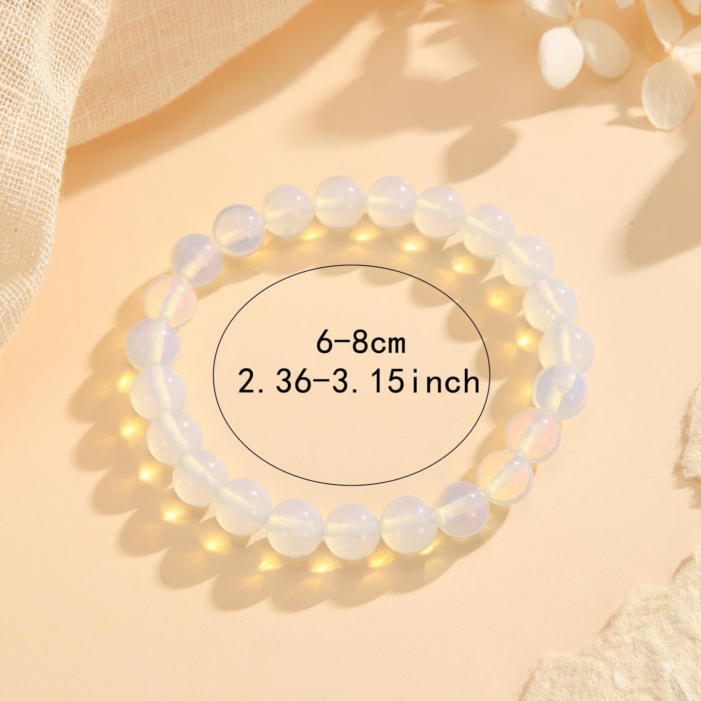 Crystal Vibe Inspiration Bracelet – Opal Beaded Bracelet for Creativity, Joy & Emotional Healing – Natural 8mm Gemstones for Women Men