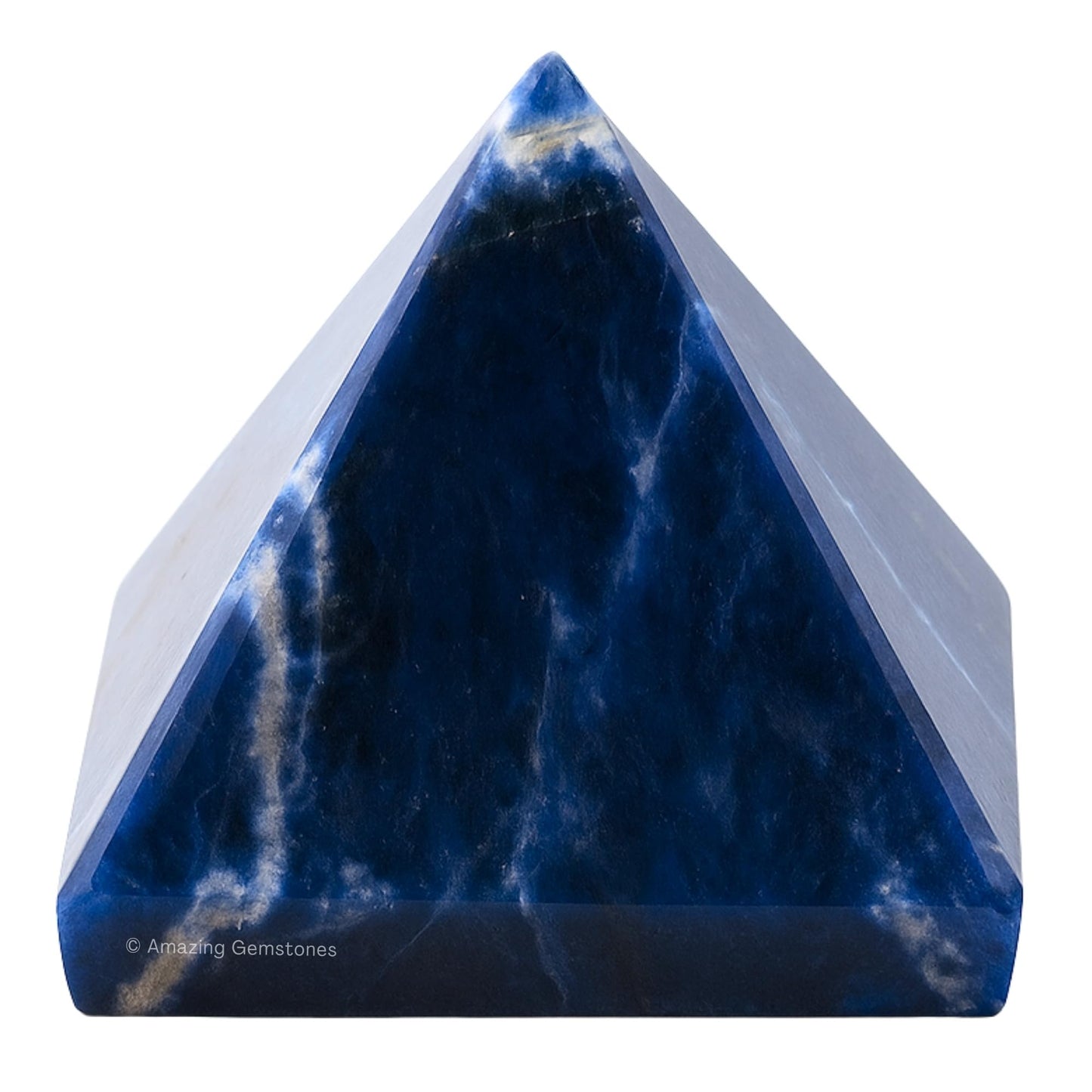 Amazing Gemstone Sodalite Pyramid Crystal Healing Stones - 1.5" Great Pyramid Figurine of Natural Stone Pyramid for Meditation, Reiki, Chakra Balancing and Crystal Pyramids Grid