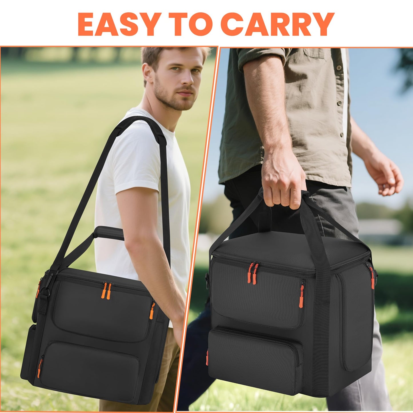 Carrying Case Compatible with BLUETTI AC180, Power Station Travel Bag Padded for AC180 with Multi-pockets, Protective Cover Storage Bag with Shoulder Strap & Handle Compatible with BLUETTI AC180