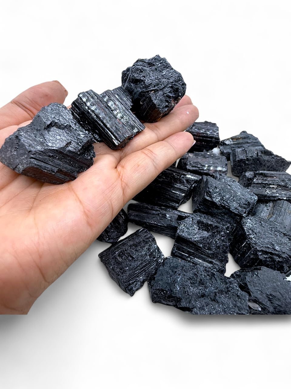 Rough Black Tourmaline Crystals - Raw Natural Black Tourmaline Stones Bulk - Crystal Healing (1-2", 3, count)