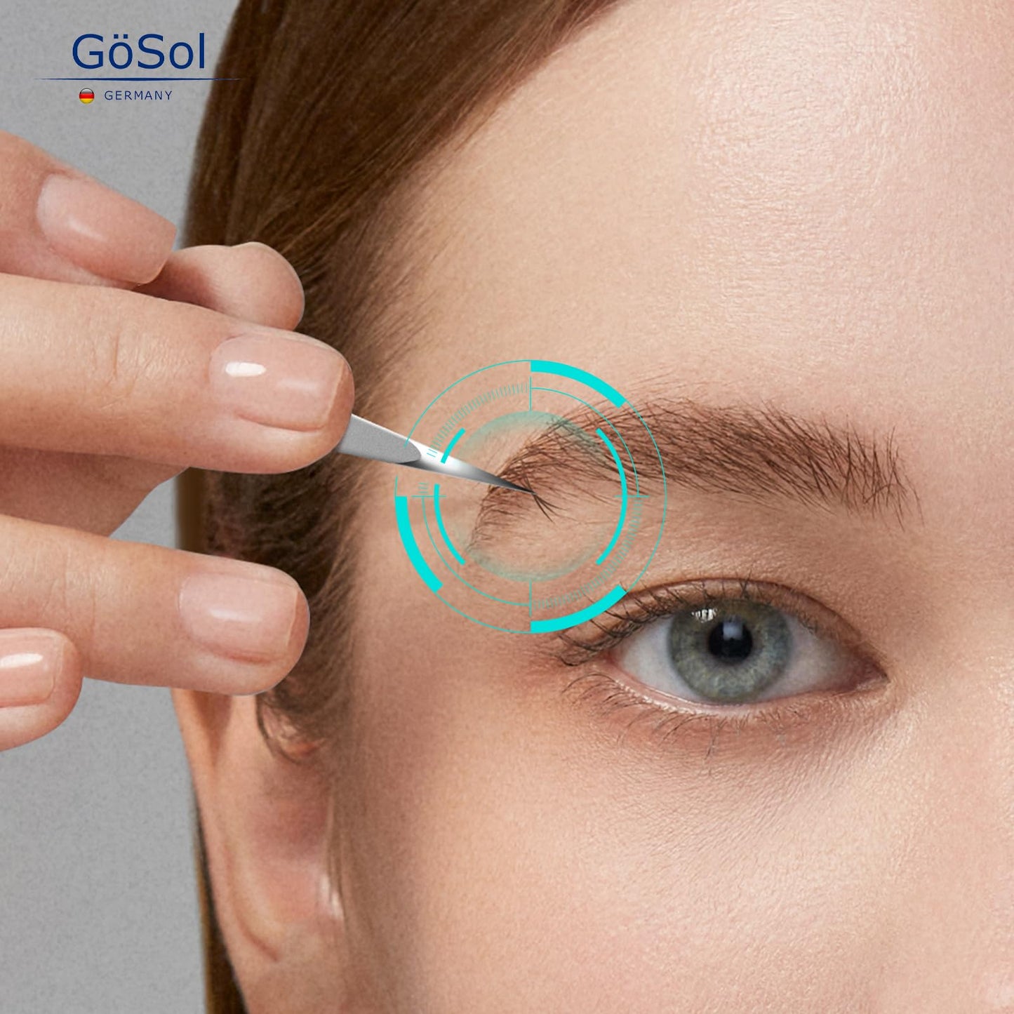 GöSol Tweezers - Professional Pointed Tweezers for Women and Men, 420 Stainless Steel Precision Tweezers for Women Facial Hair Removal, Expert Ingrown Hair Plucker, 0 Gap, Painless Hair Extraction