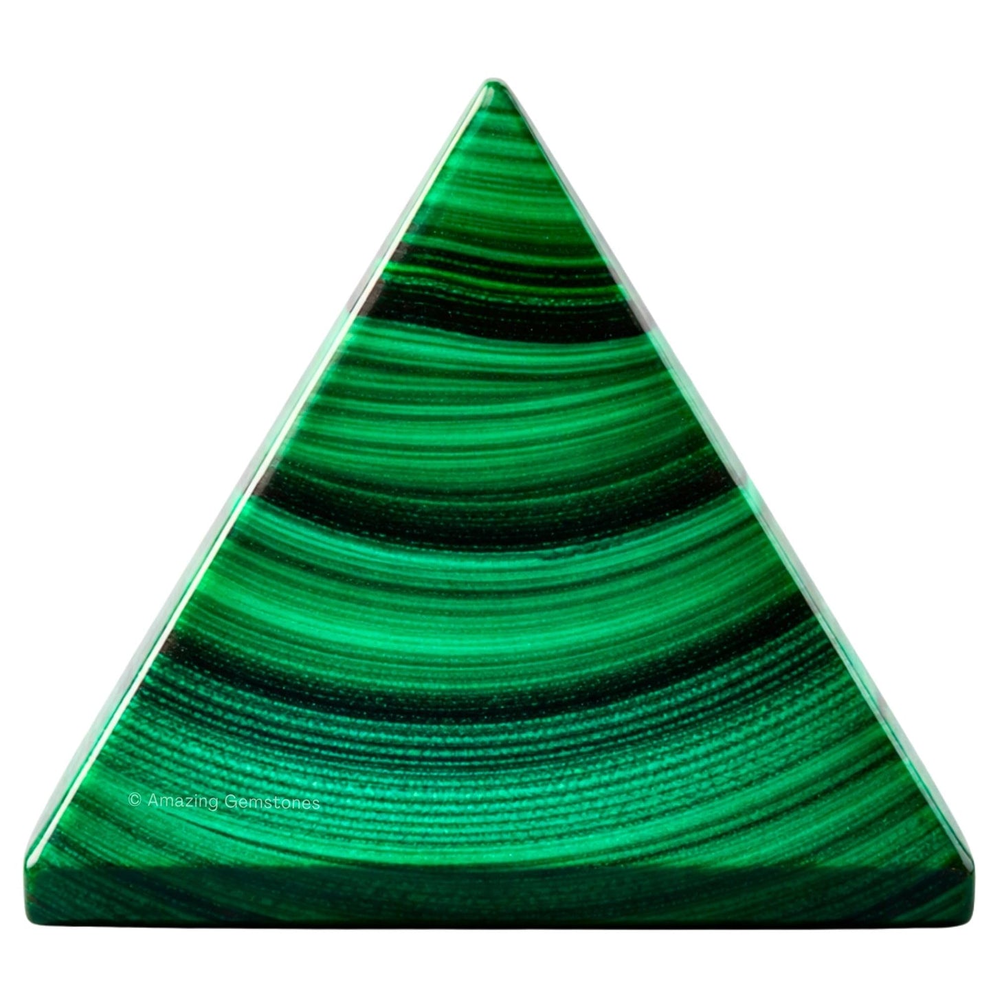 Amazing Gemstone Malachite Pyramid Crystal Healing Stones - 1.5" Great Pyramid Figurine of Natural Stone Pyramid for Meditation, Reiki, Chakra Balancing and Crystal Pyramids Grid